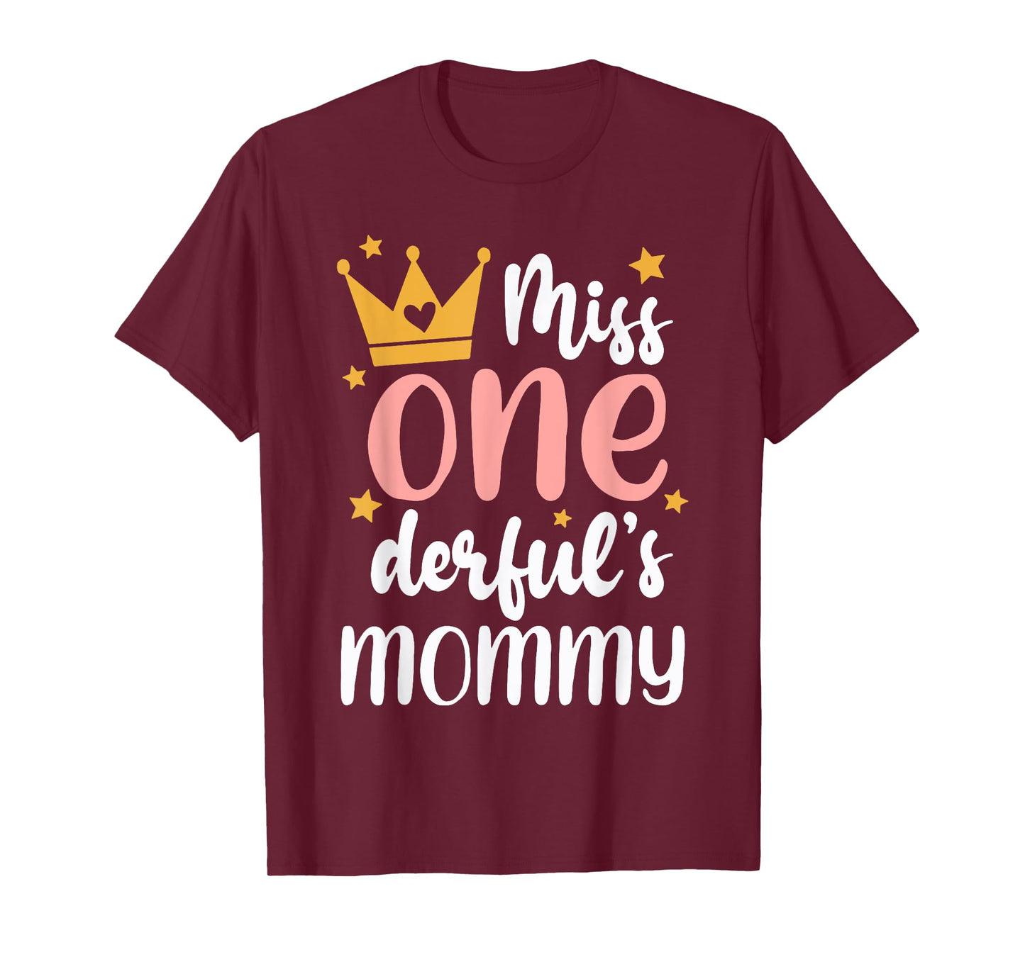 Mommy of Miss Onederful 1st Birthday Girl Family Matching T-Shirt