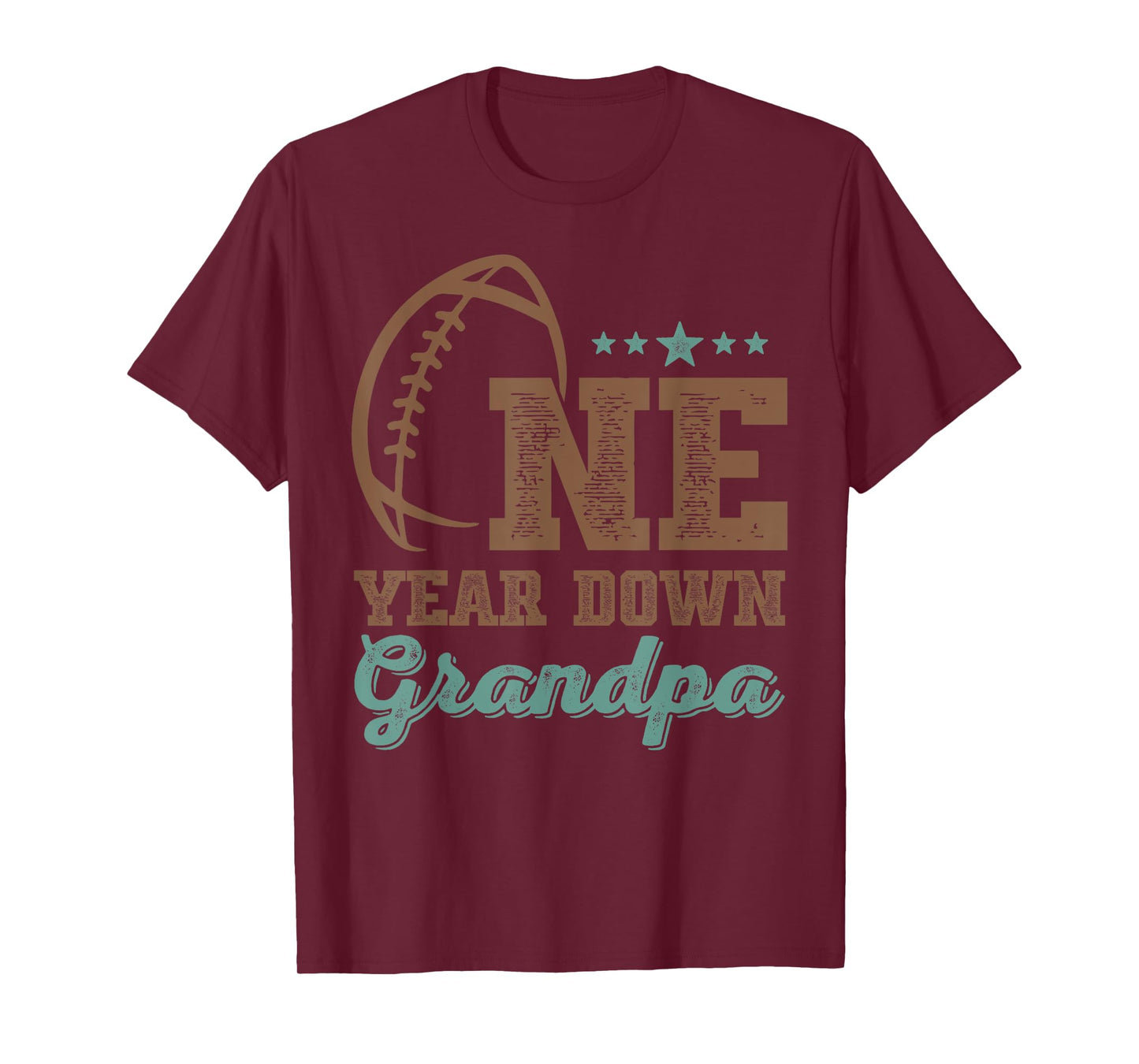 Grandpa Of The Birthday Boy 1st Year Down Birthday Football T-Shirt