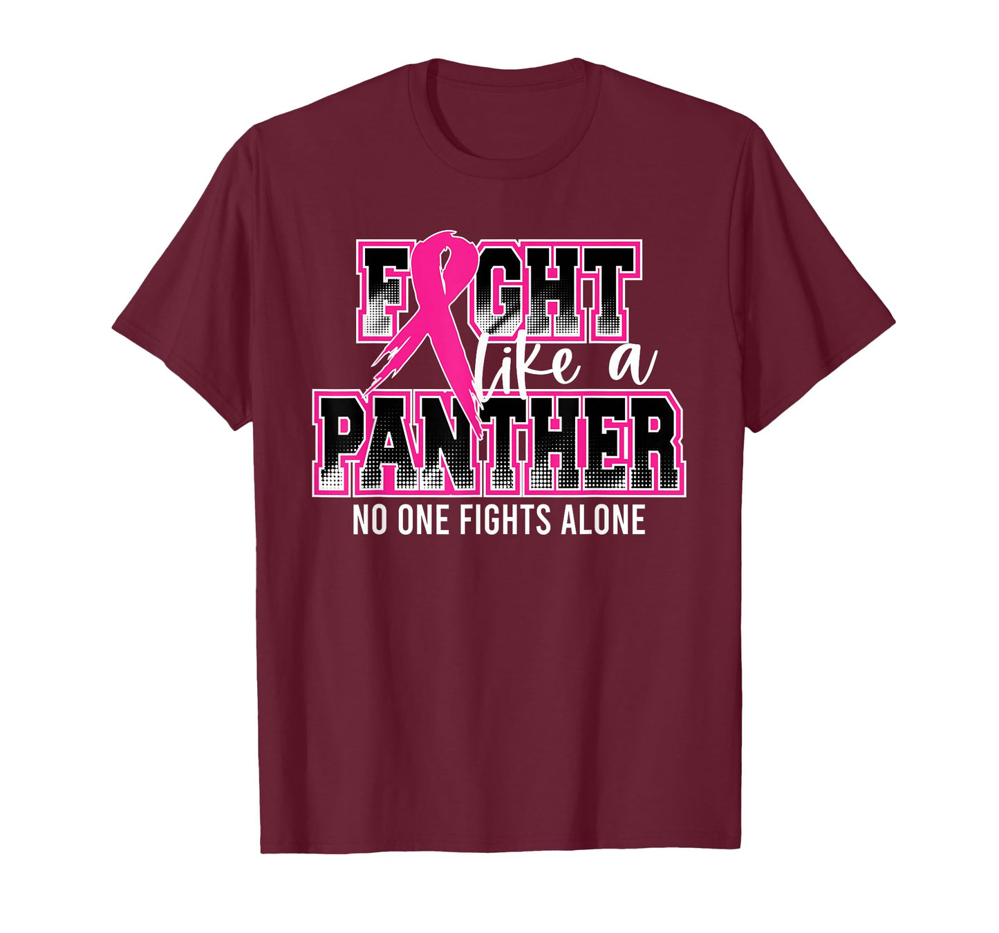 Fight Like a Panther Breast Cancer Awareness Pink Ribbon T-Shirt