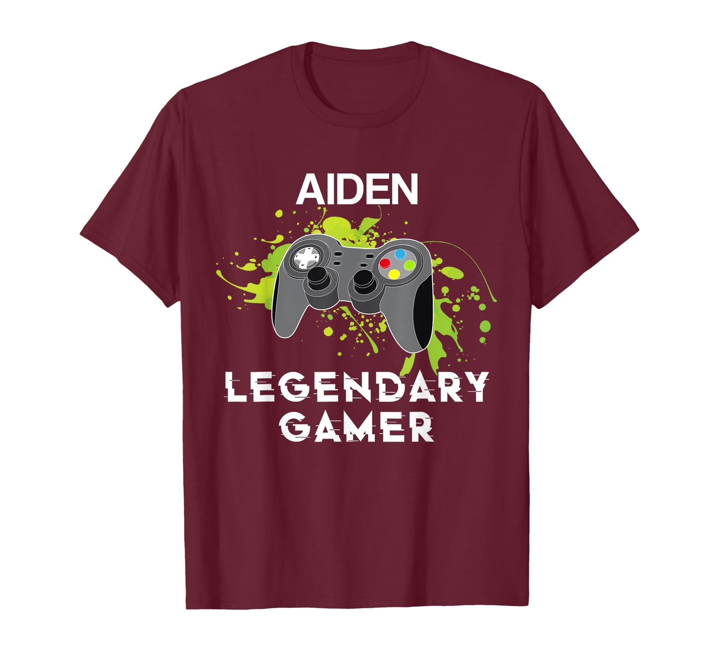Aiden Name Gift - Personalized Legendary Gamer T-Shirt