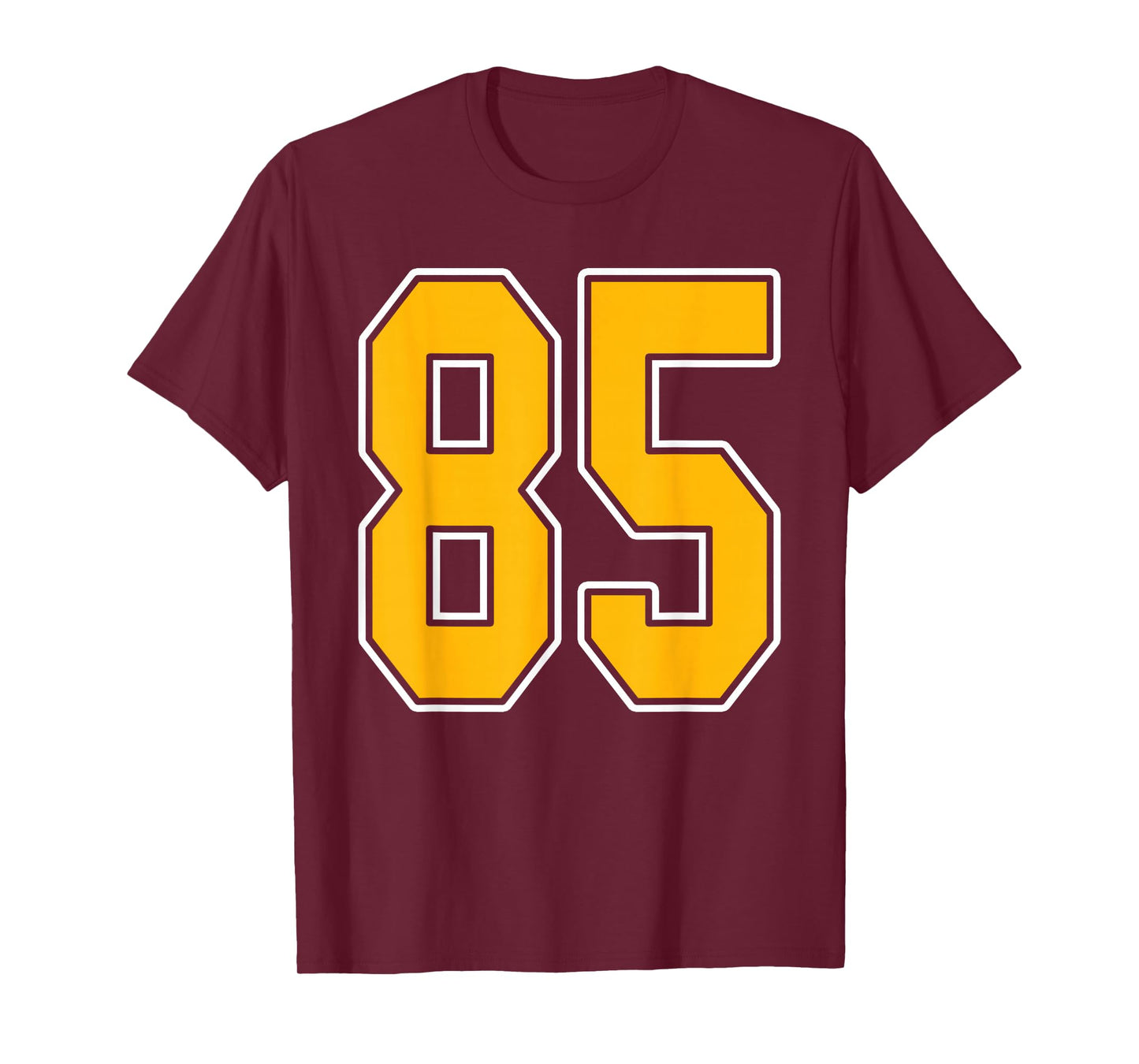 Gold and White Sports Number 85 Jersey Uniform Player T-Shirt