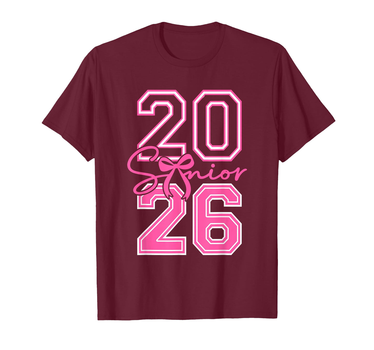 Senior 2026 Class Of 2026 Coquette Pink Bow Graduation Girl T-Shirt