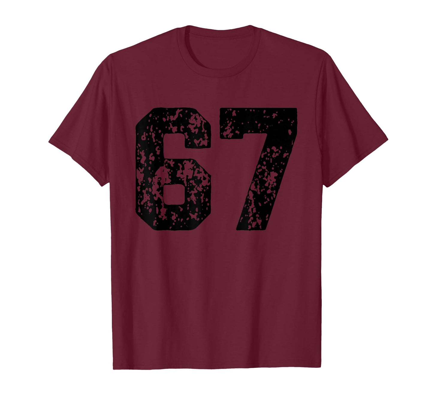 Number 67 Black Best Classic College Style Birthday Funny T-Shirt