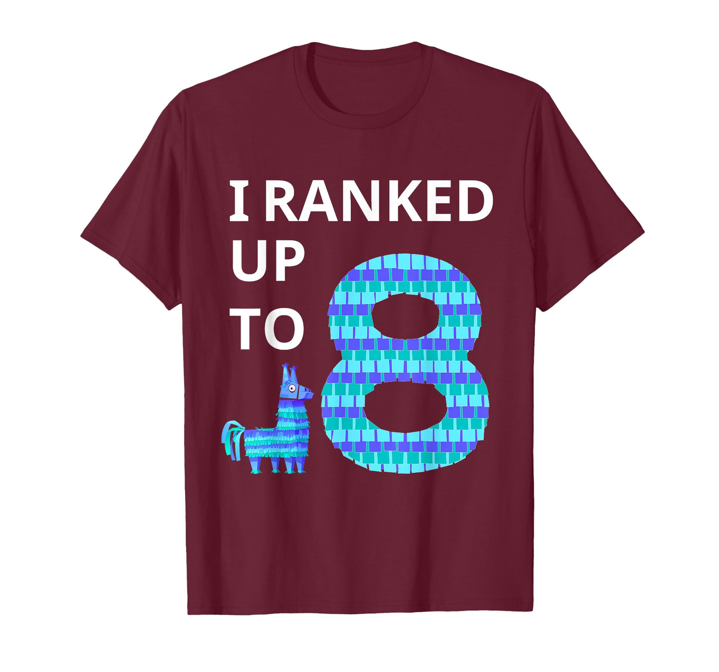 I Ranked Up To 8 Birthday Video Game Llama Piñata Birthday T-Shirt