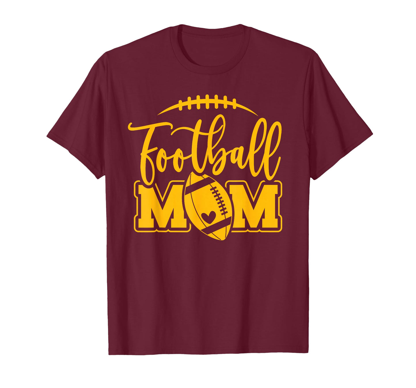 Game Day Black and Yellow High School Football Football Mom T-Shirt