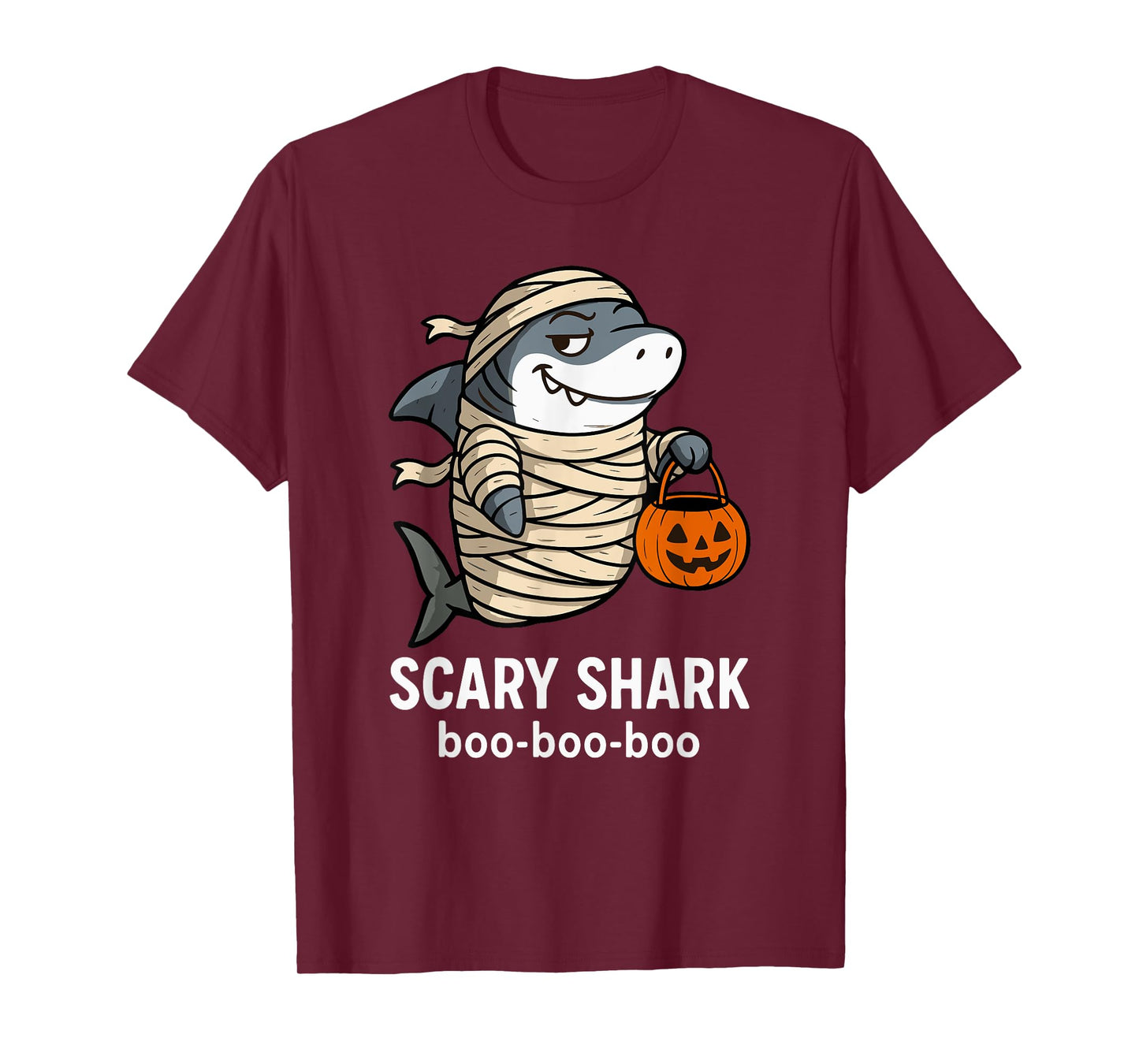 Cute Shark Mummy Halloween Men Women Kids Funny T-Shirt