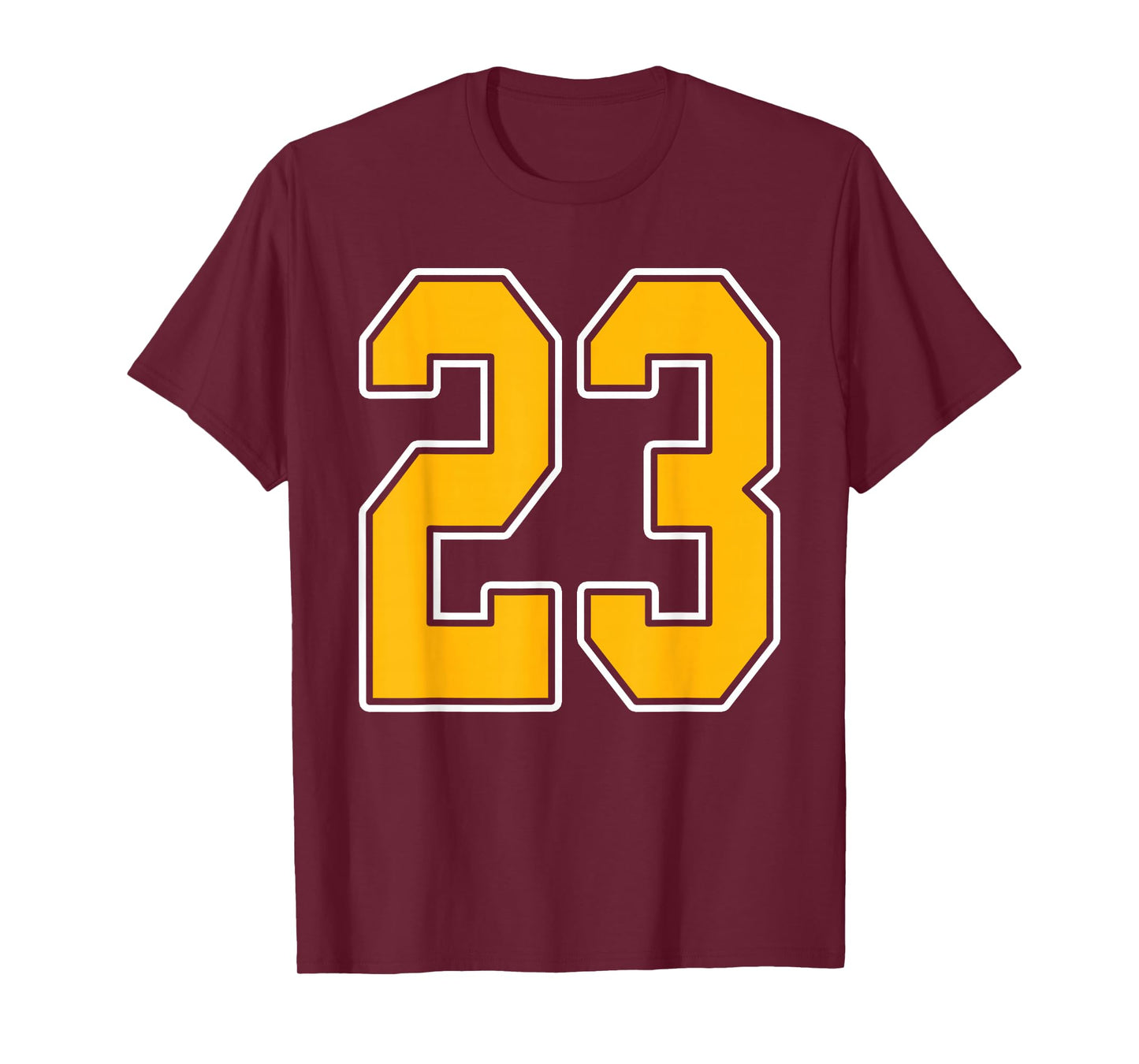 Gold and White Sports Number 23 Jersey Uniform Player T-Shirt