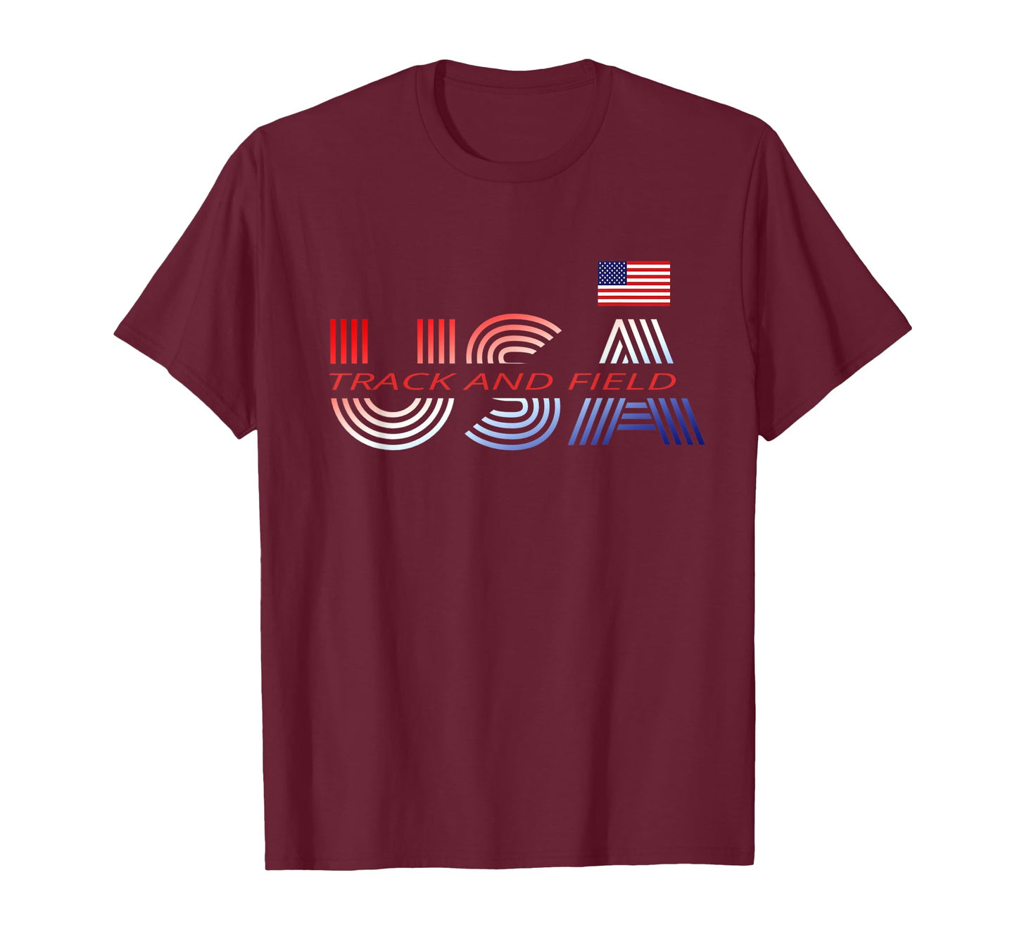Patriotic USA Team Sports Proud American Track and Field T-Shirt