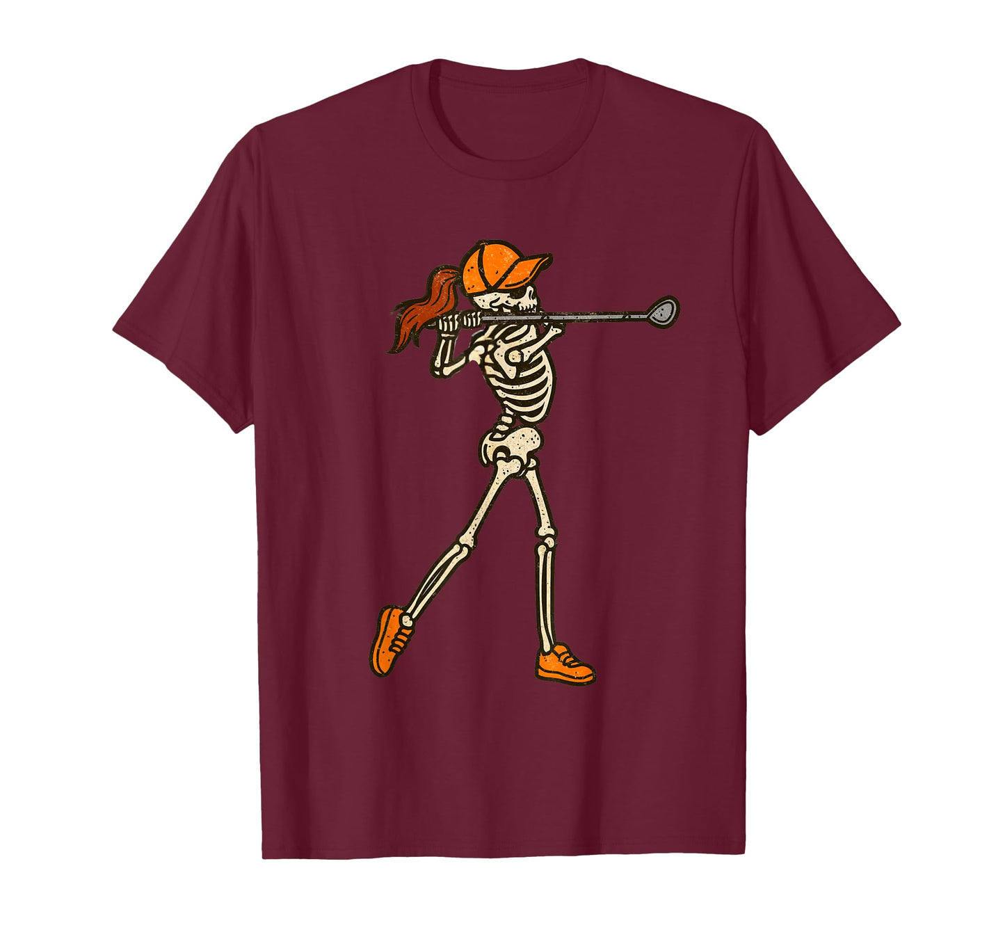 Halloween Women Golf Skeleton Funny Golf Halloween T-Shirt