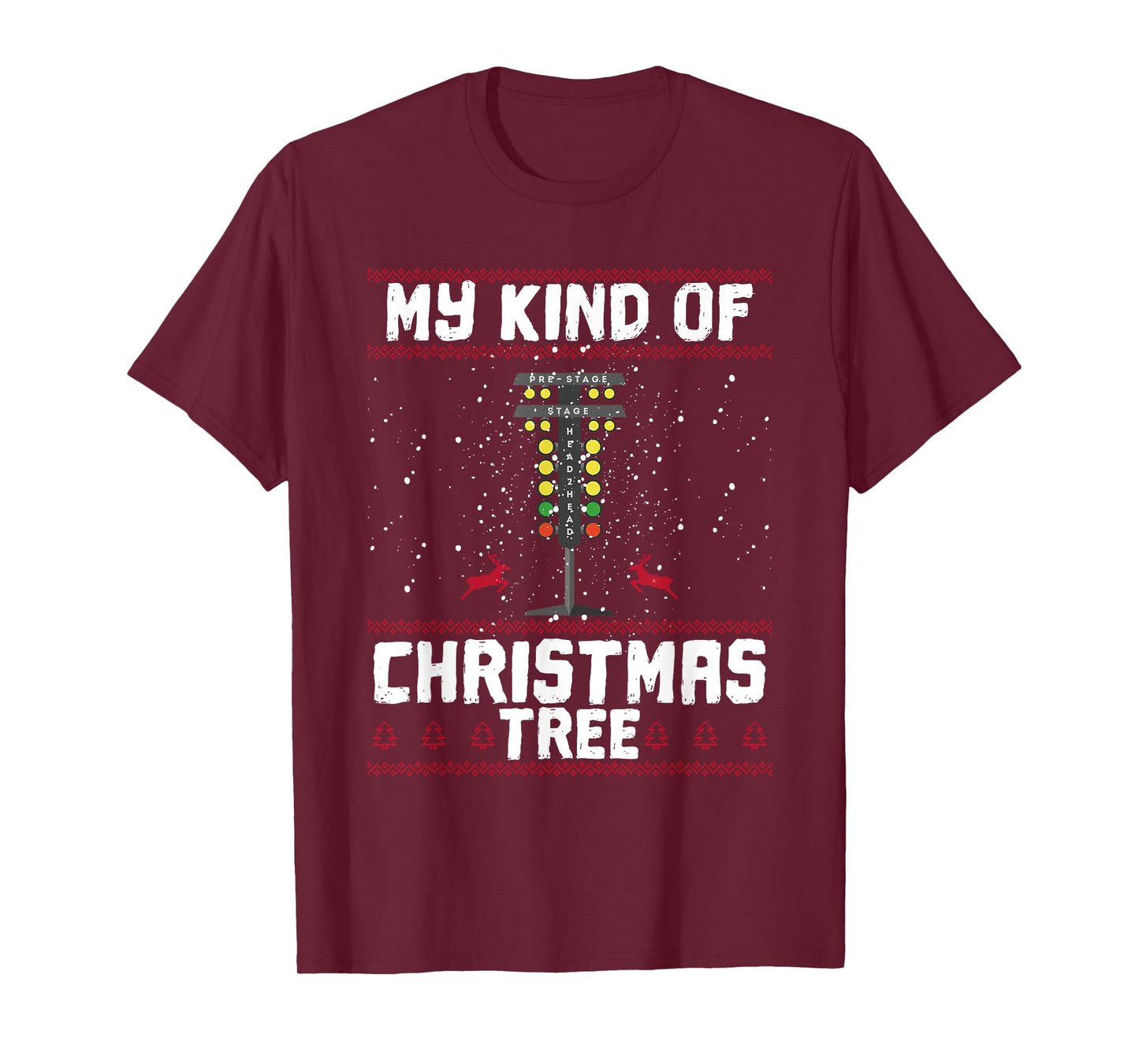 My Kind Of Christmas Tree Drag Racing Funny Xmas Racer T-Shirt