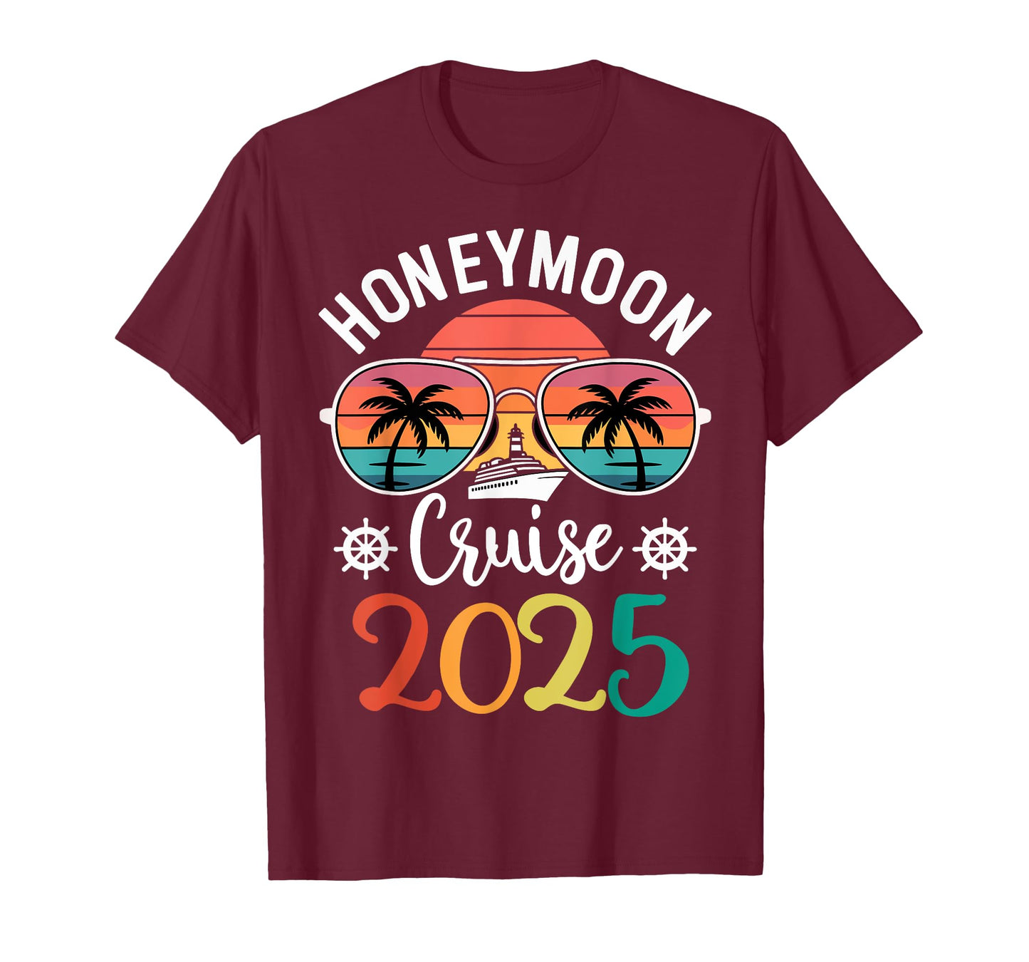 Honeymoon Cruise 2025 Just Married Matching Couple Vacation T-Shirt