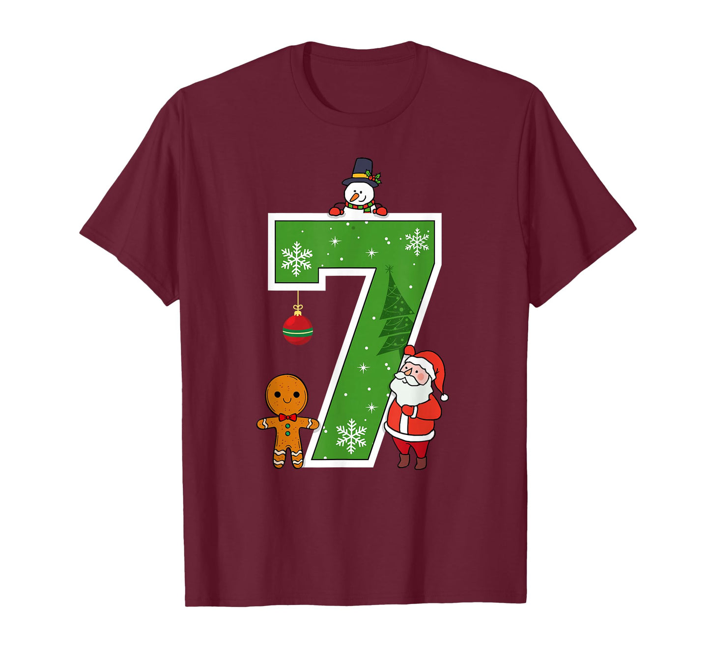 Number 7 67 Meme Couple Pajamas Christmas Matching T-Shirt