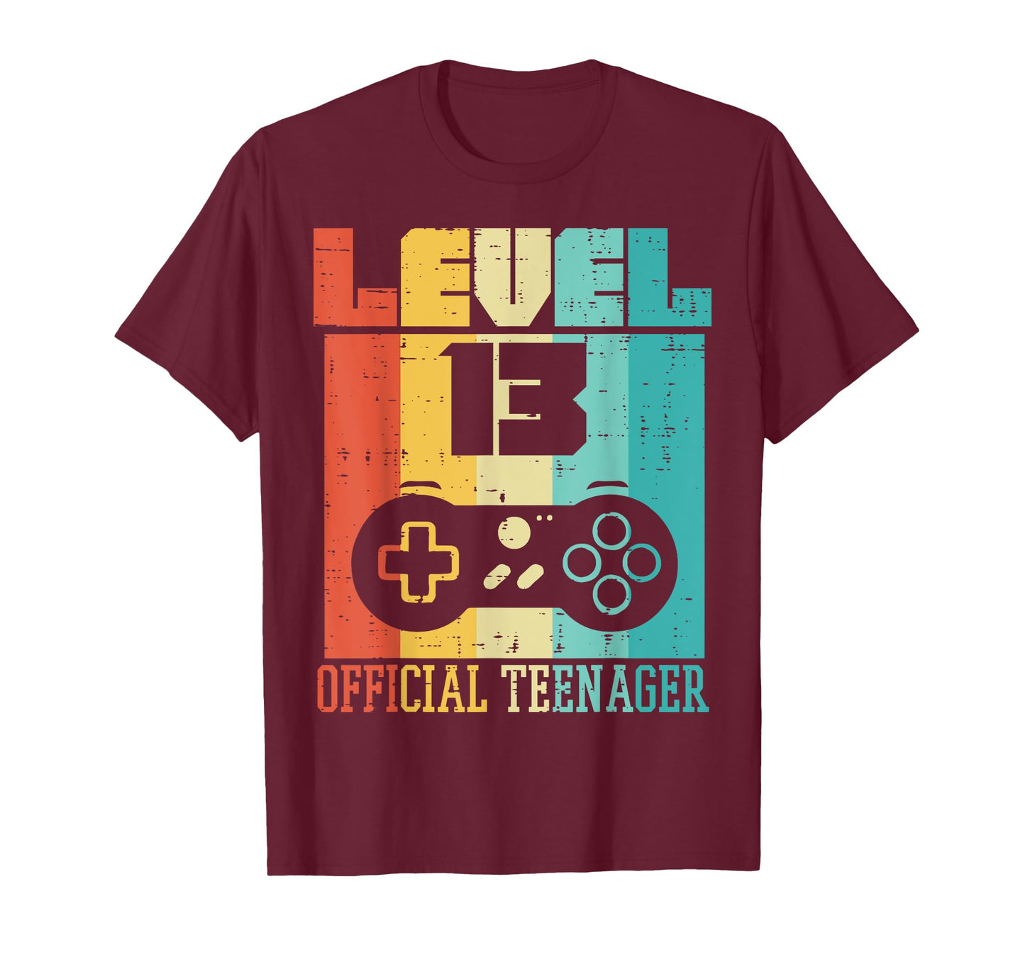 Level 13 Official Teenager Gamer Retro 13 Year Old Boys Teen T-Shirt