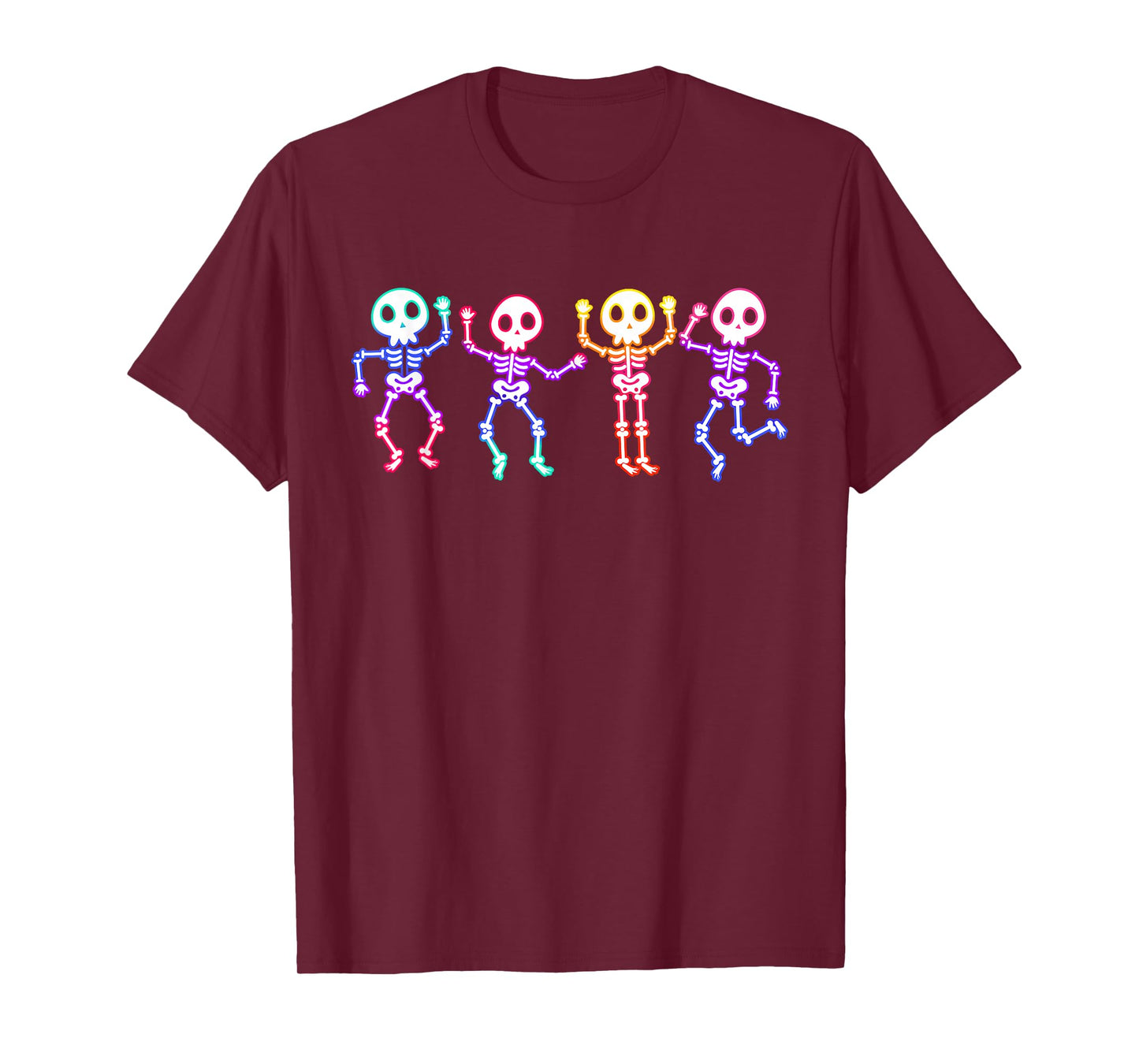 Funny Ghost Dancing Skeletons Glow in The Halloween Night T-Shirt