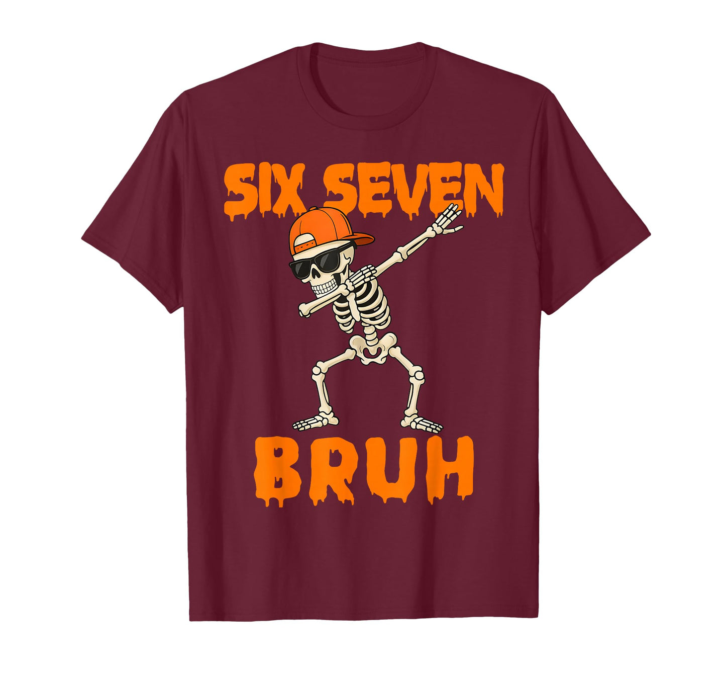 67 Halloween Funny Six Seven Meme Brainrot Pumpkin Kids Bruh T-Shirt