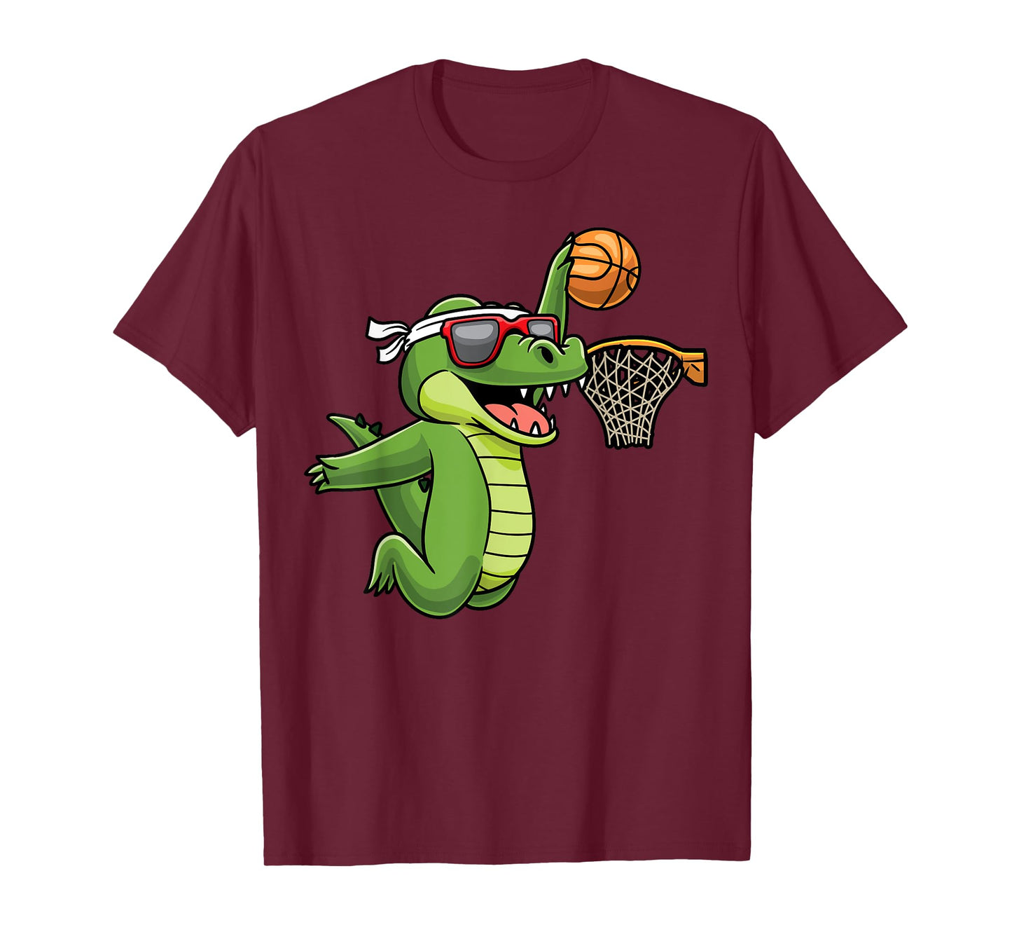 Crocodile Playing Basketball Alligator Basketball Player T-Shirt