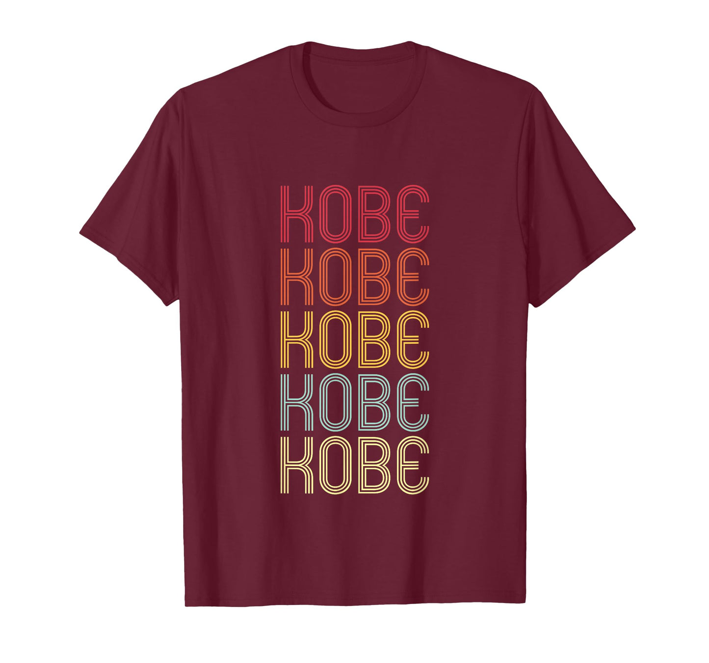 Kobe Retro Wordmark Pattern Vintage Personalized 70s T-Shirt