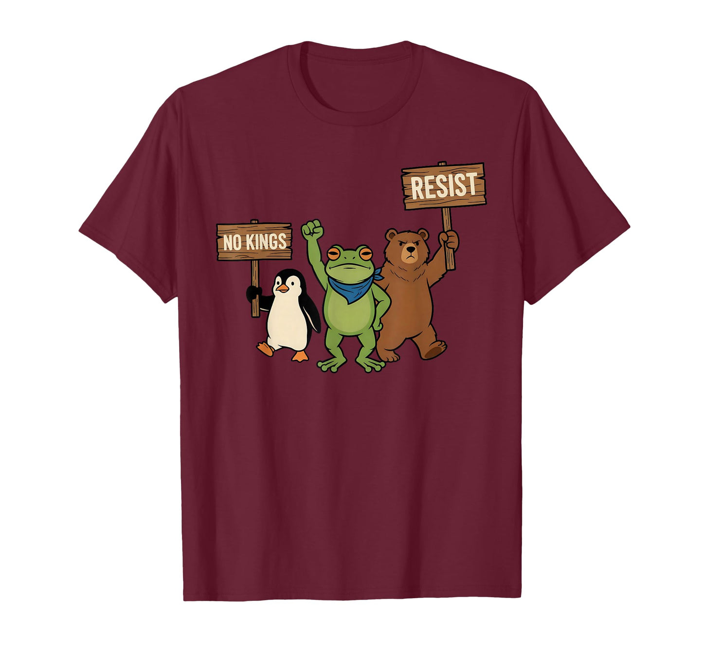 Portland Frog Resist No Kings Graphic Funny Protest Cool T-Shirt