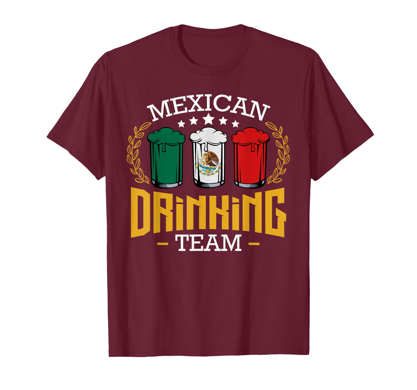 Beer Mexican Drinking Team Mexico Flag Funny Beer Pub Party T-Shirt