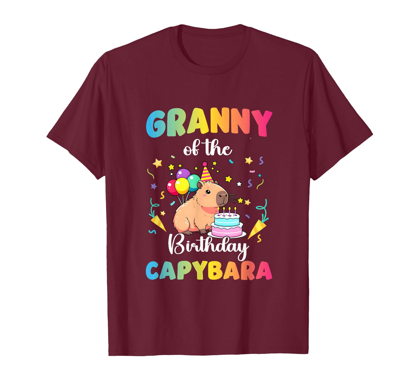 Granny of The Birthday Girl Capybara Bday Party Family T-Shirt