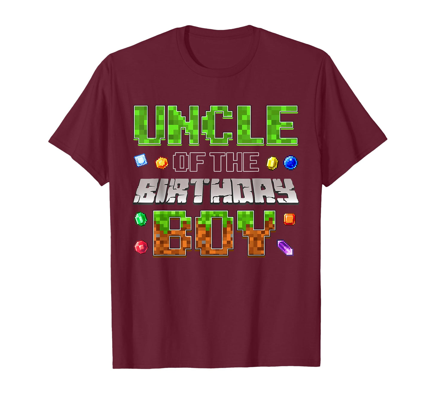 Uncle Of The Birthday Boy Game Pixel Number Birthday Party T-Shirt