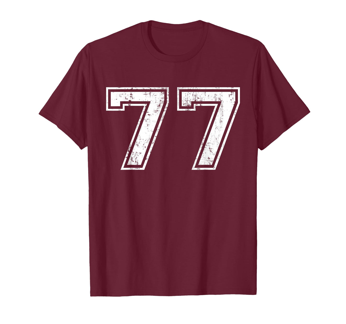 Number 77 Distressed Vintage Seventy Seven Sports Practice T-Shirt
