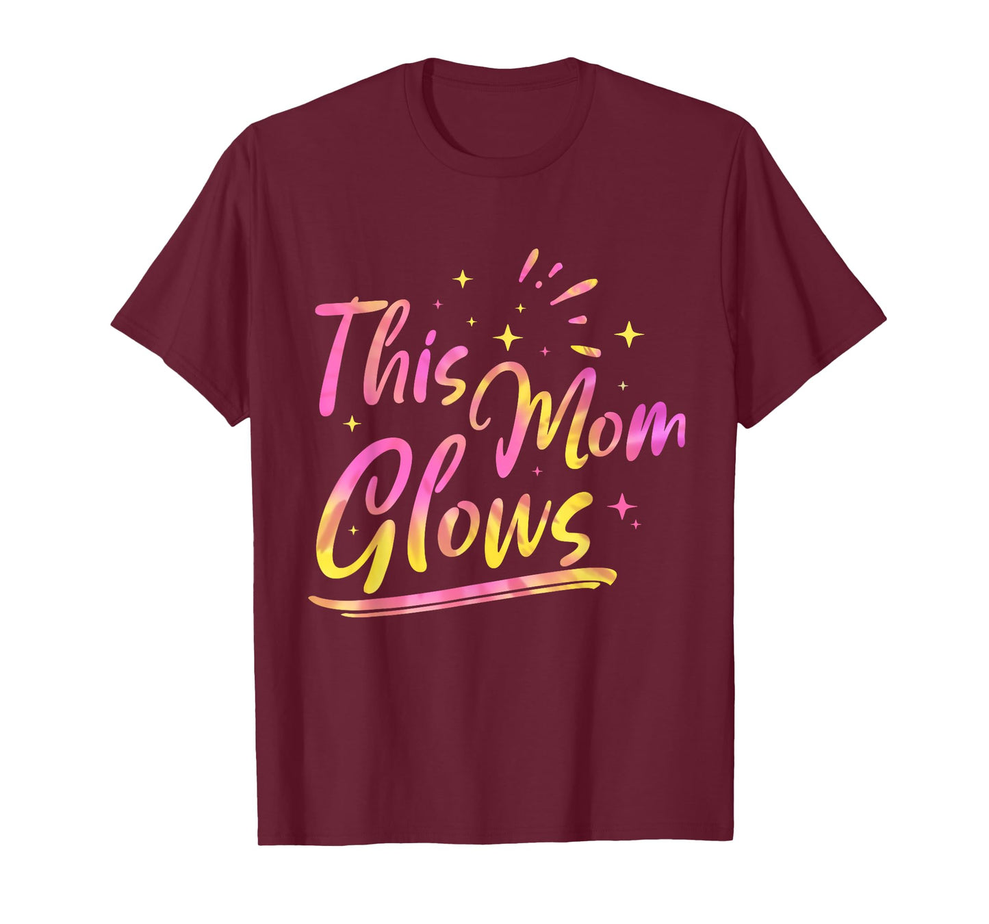 This Mom Glows For 80s And 90s Kids Women Colorful Quote T-Shirt
