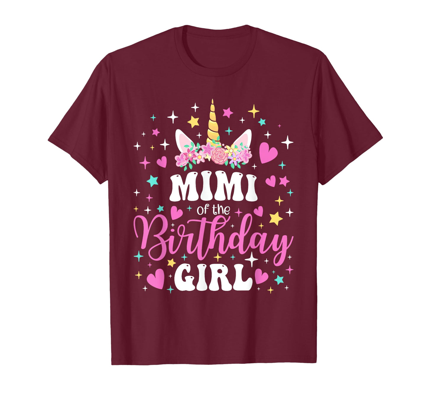 Unicorn Mimi of the Birthday Girl Family Matching Party Tee T-Shirt