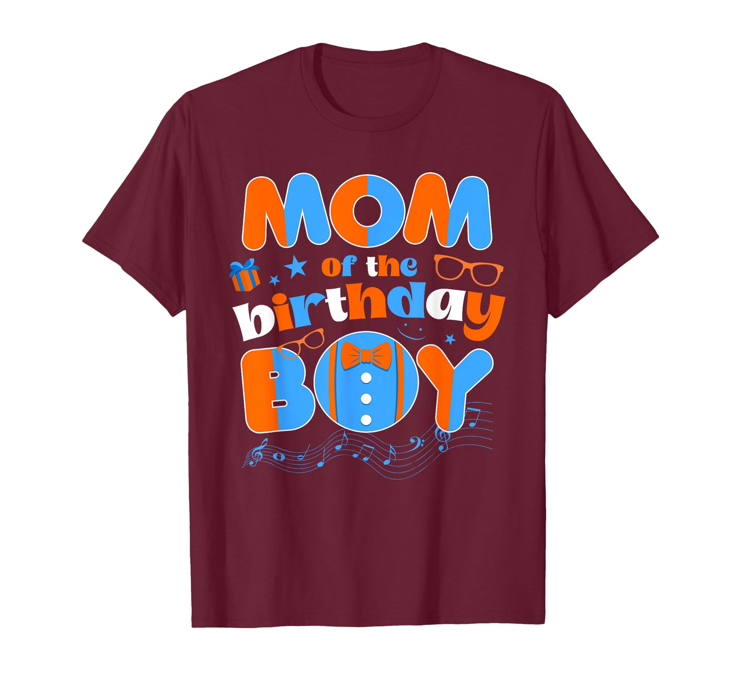 Mom Of The Birthday Boy Matching Family Blippy Funny T-Shirt