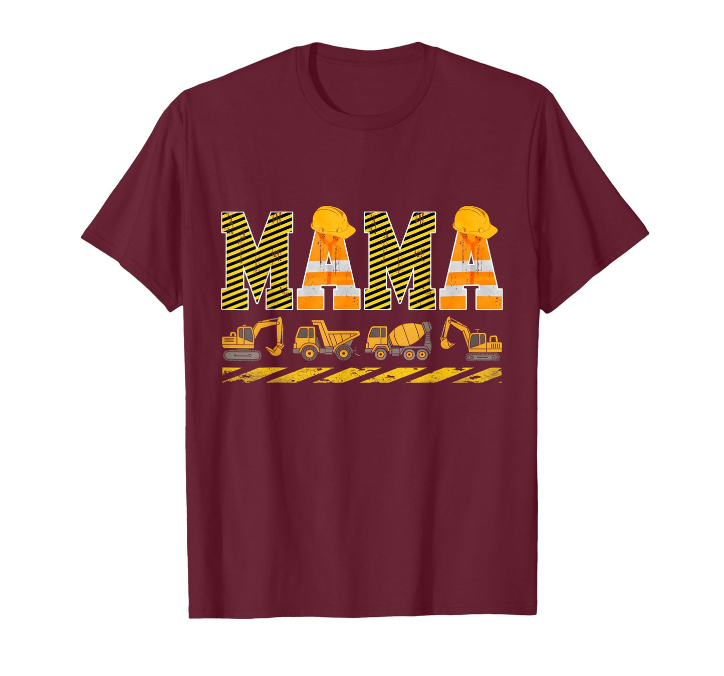 Mama Construction Excavator Kids Matching Family Retro T-Shirt