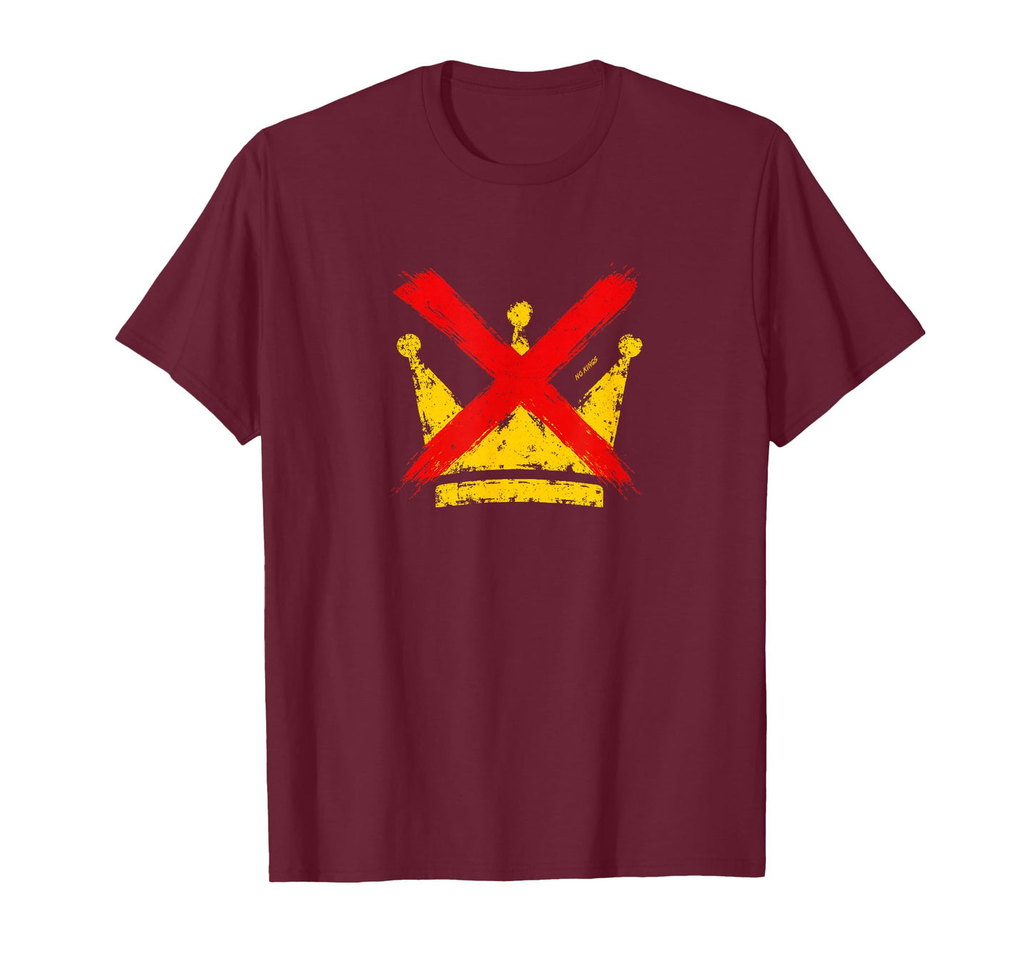No Kings Vintage Crown Grunge Street Art Style T-Shirt