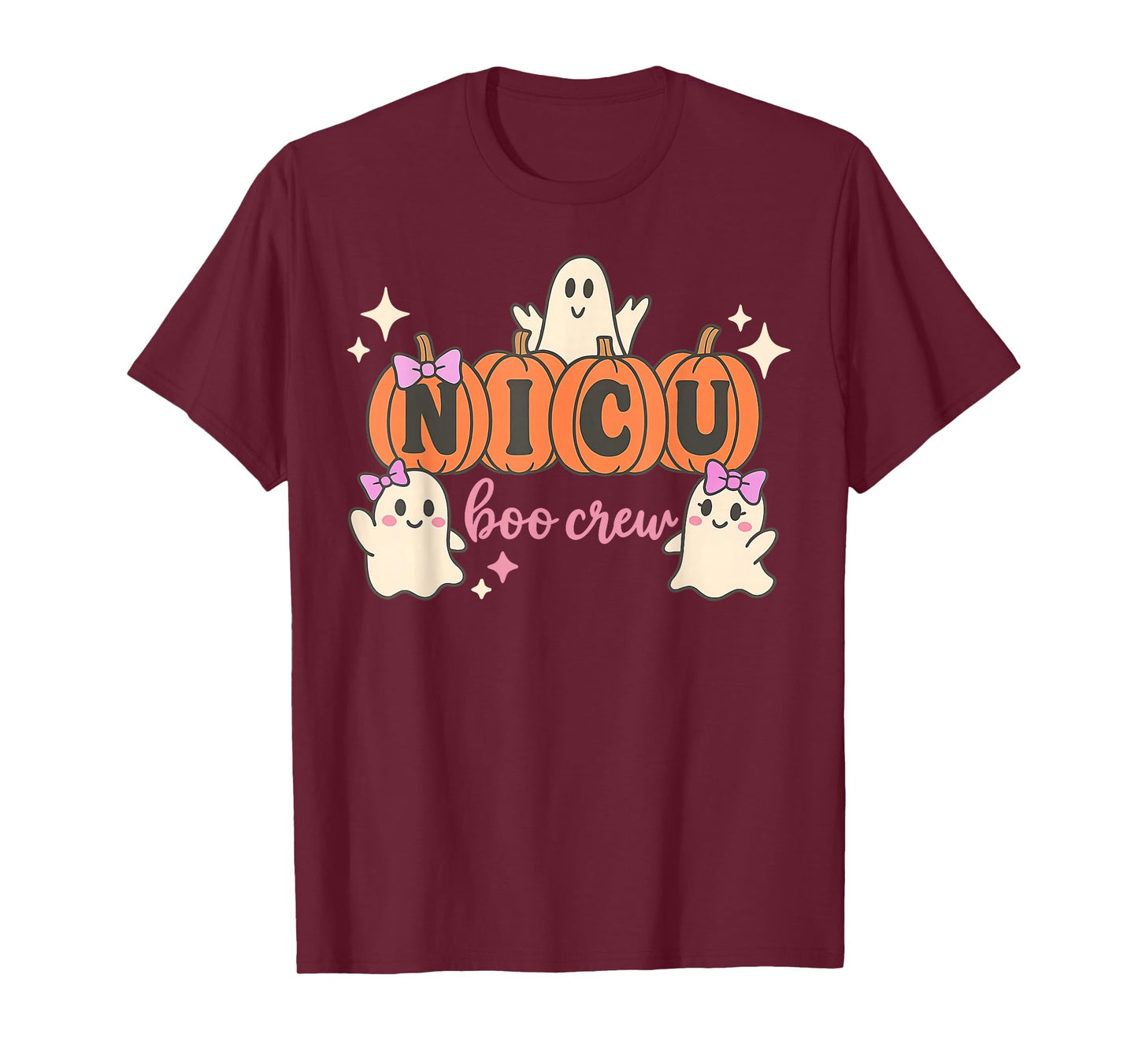 Funny NICU Boo Crew Nurse Ghost Halloween Spooky Season T-Shirt
