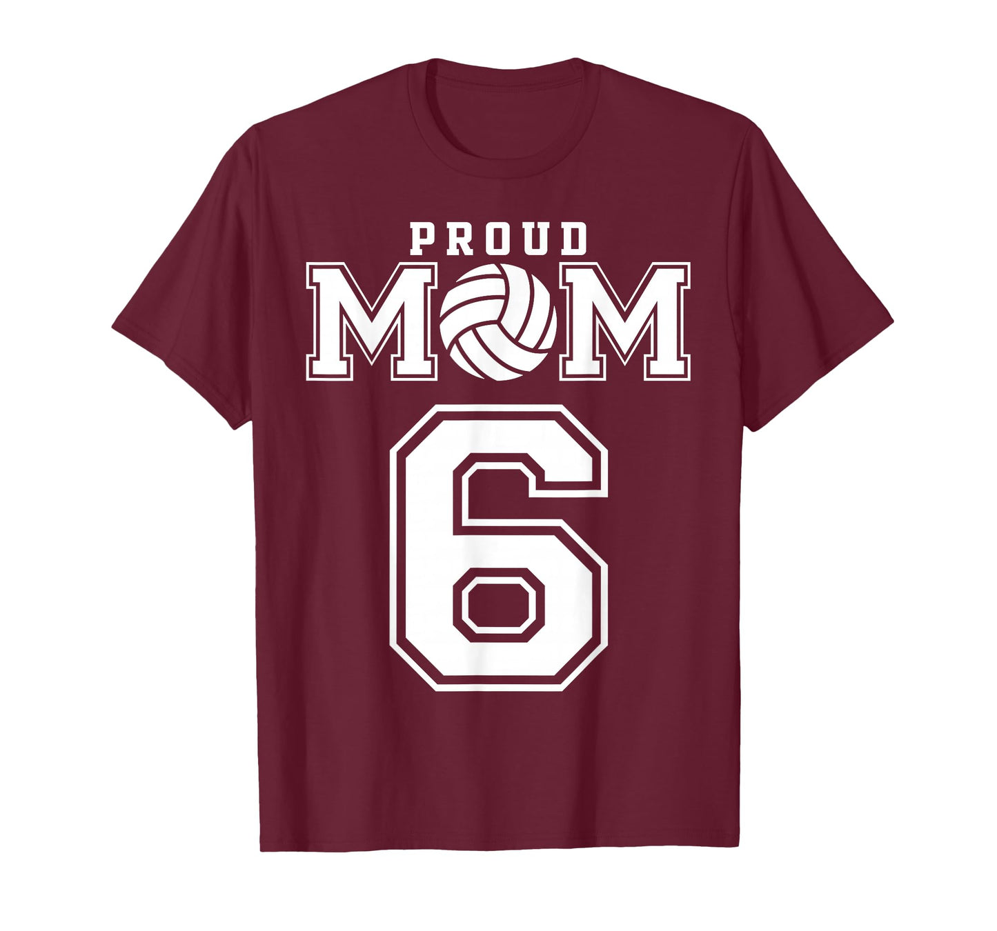 Custom Proud Volleyball Mom Number 6 Personalized Women T-Shirt