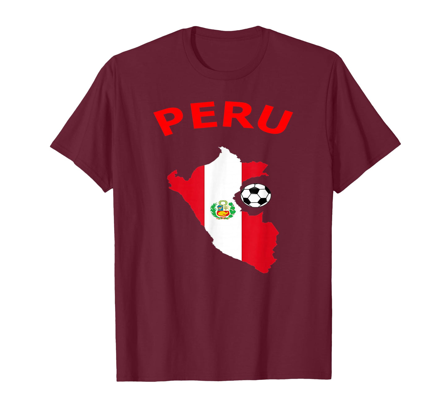 Peru Jersey Flag-Soccer Ball-Football T Shirt T-Shirt