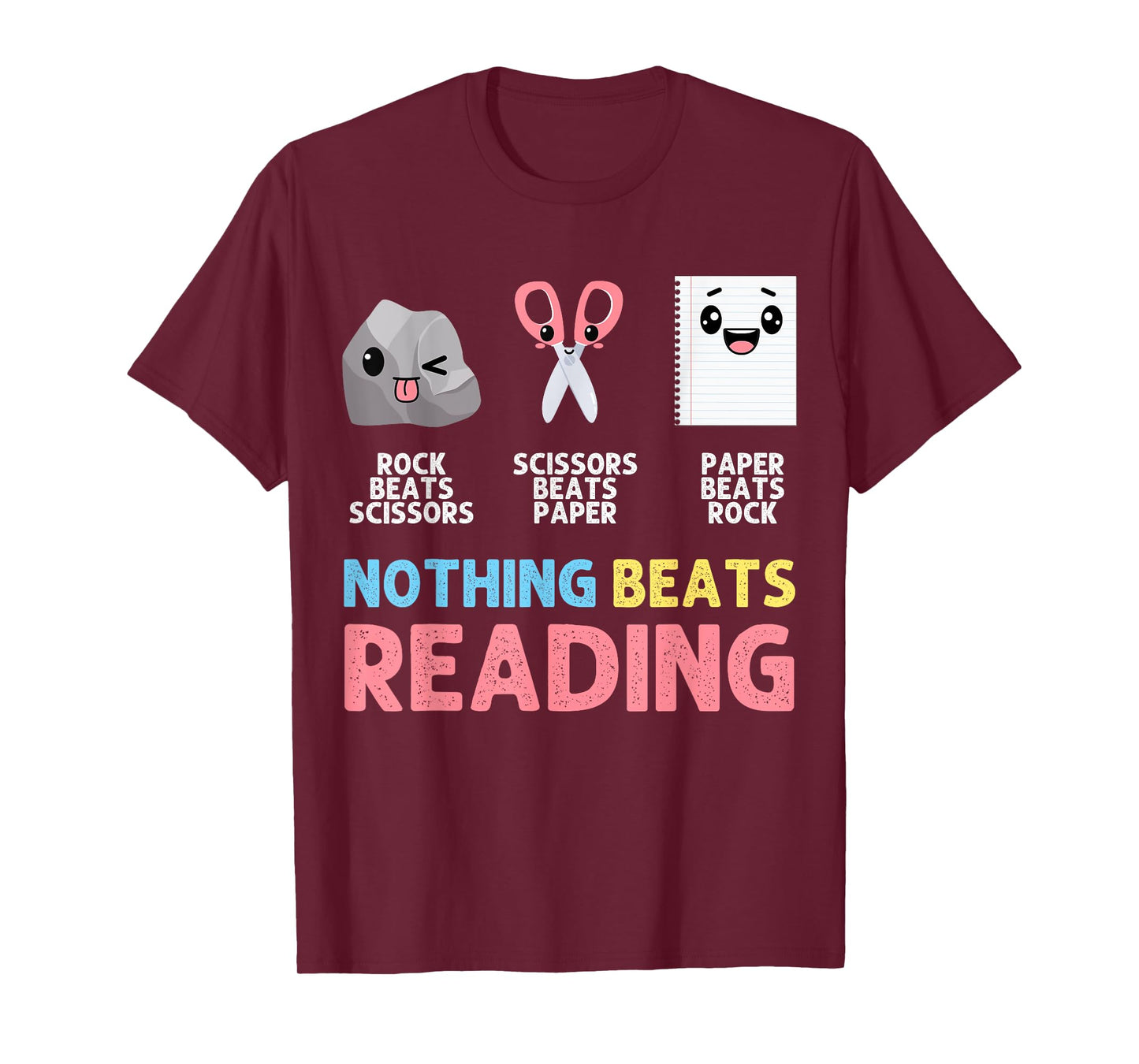 Nothing Beats Reading Funny Rock Paper Scissors T-Shirt