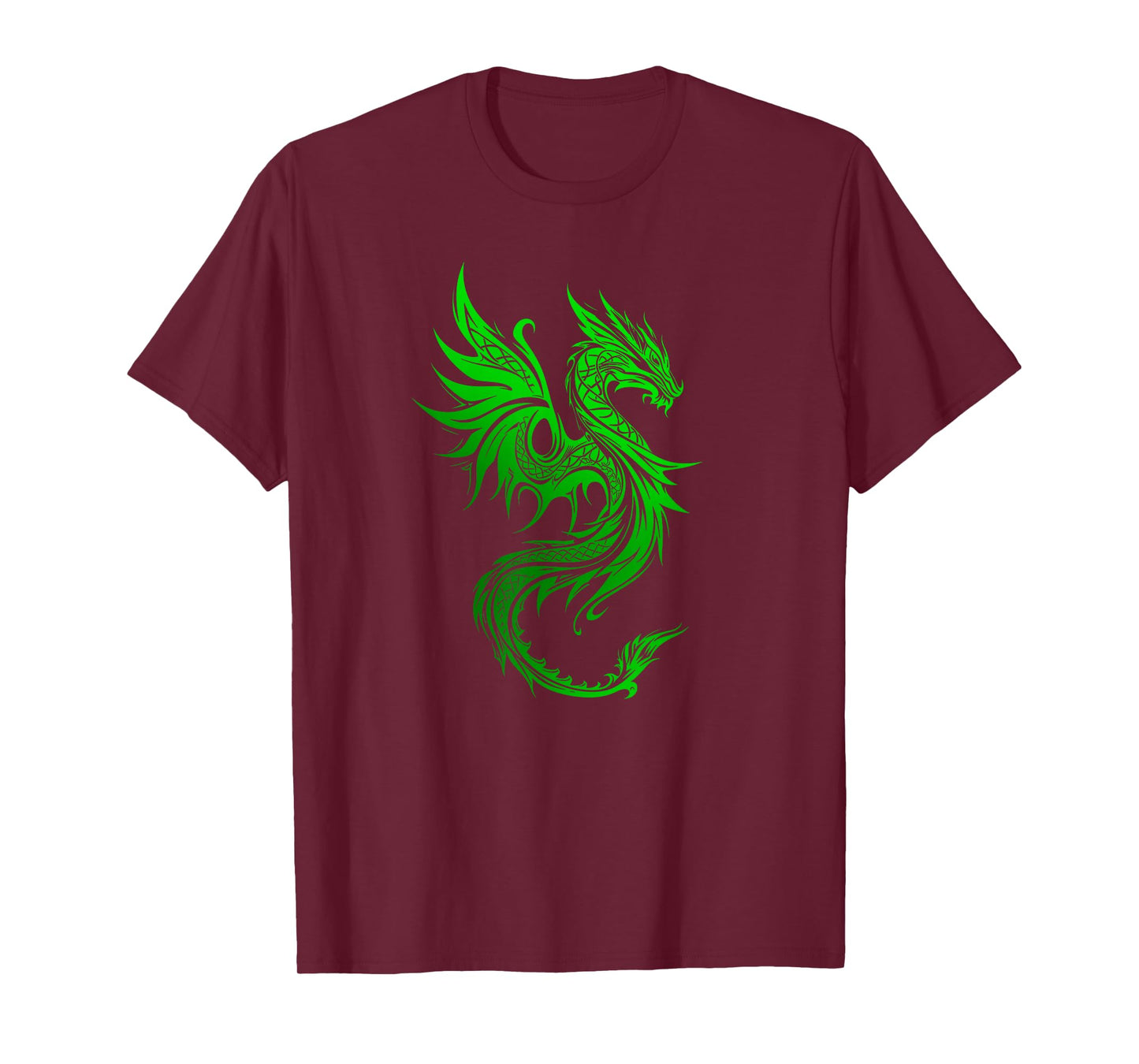 Beautiful Celtic Irish Green Tribal Dragon Fantasy Art T-Shirt