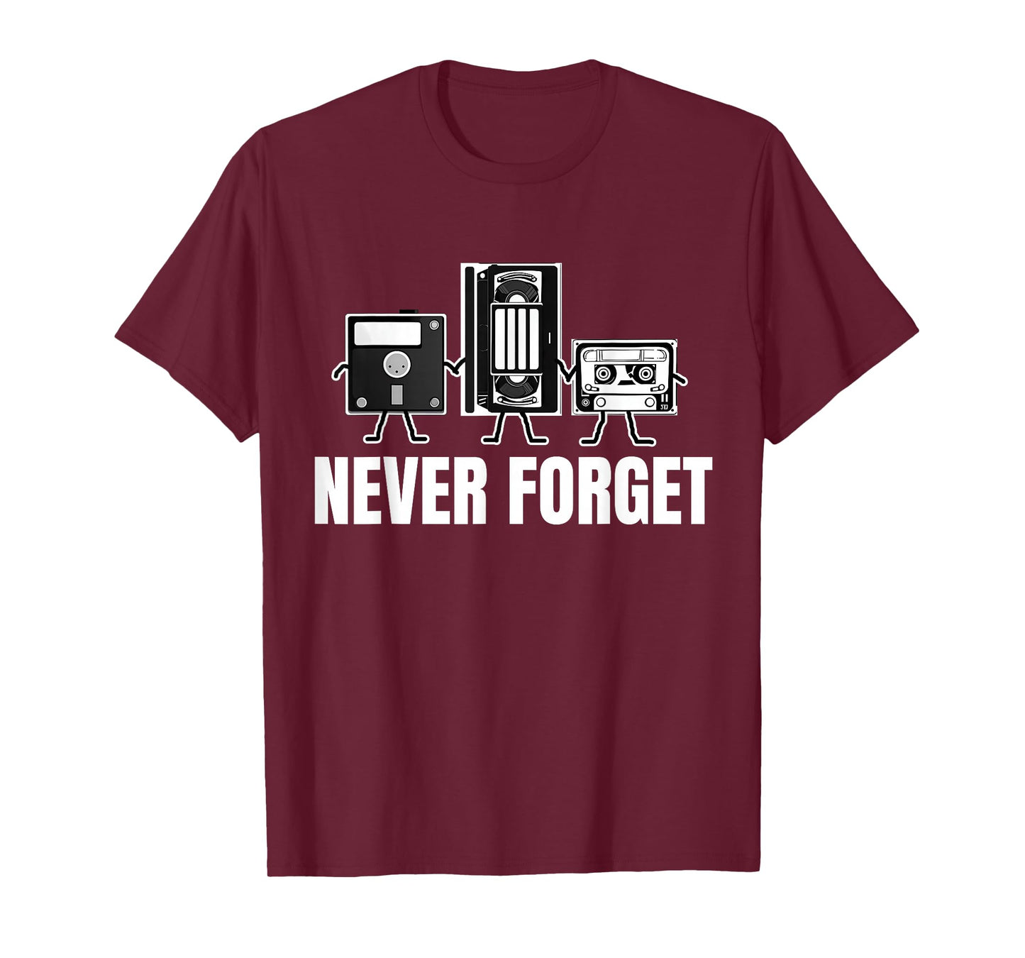 Never Forget Cassette Tape VHS Gamer Meme Mens Funny T-Shirt