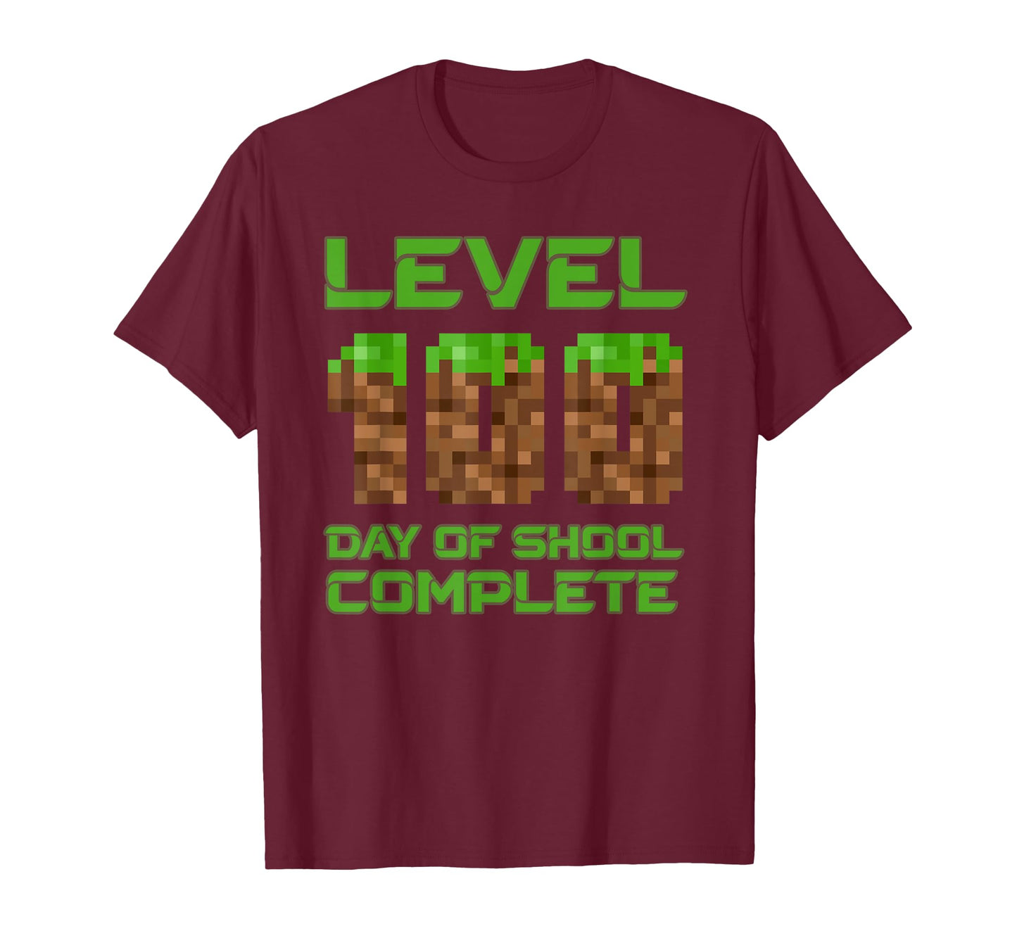 Level 100 Days Of School Complete Pixel Video Games Boys T-Shirt