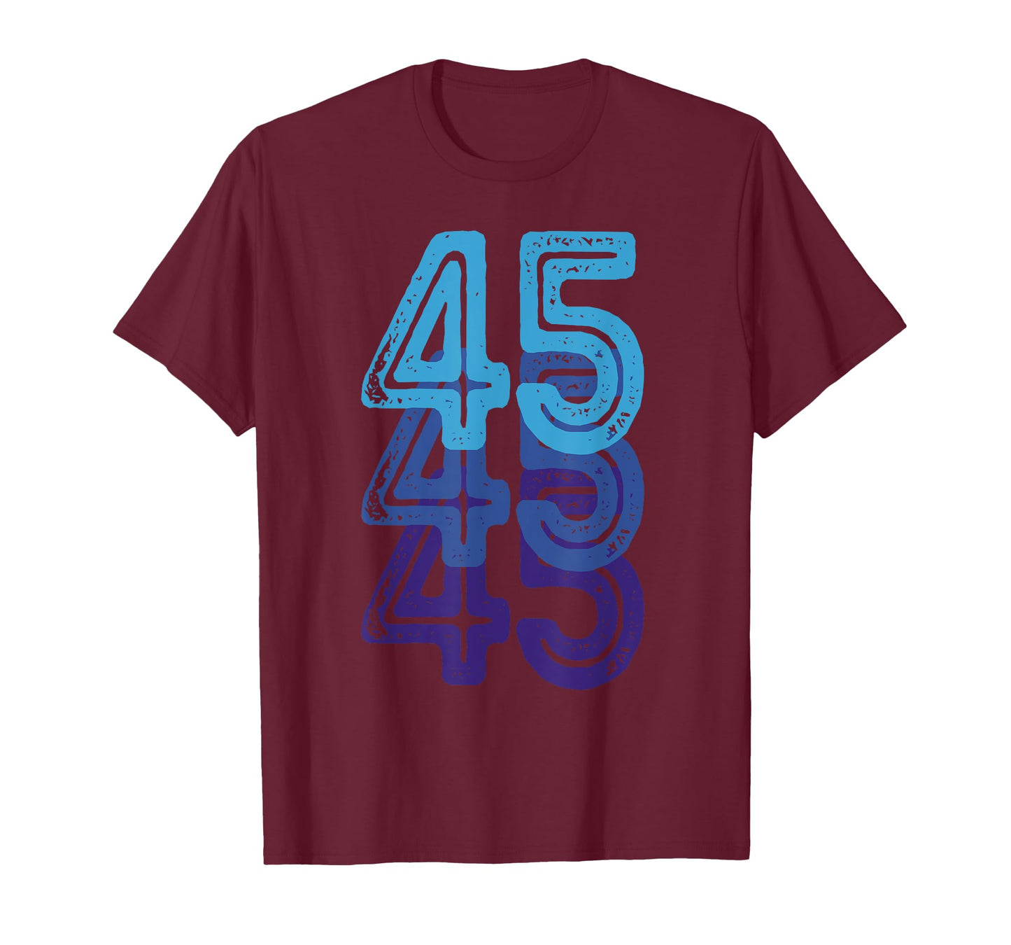 Number 45 Blue Best Classic College Style Birthday Funny T-Shirt