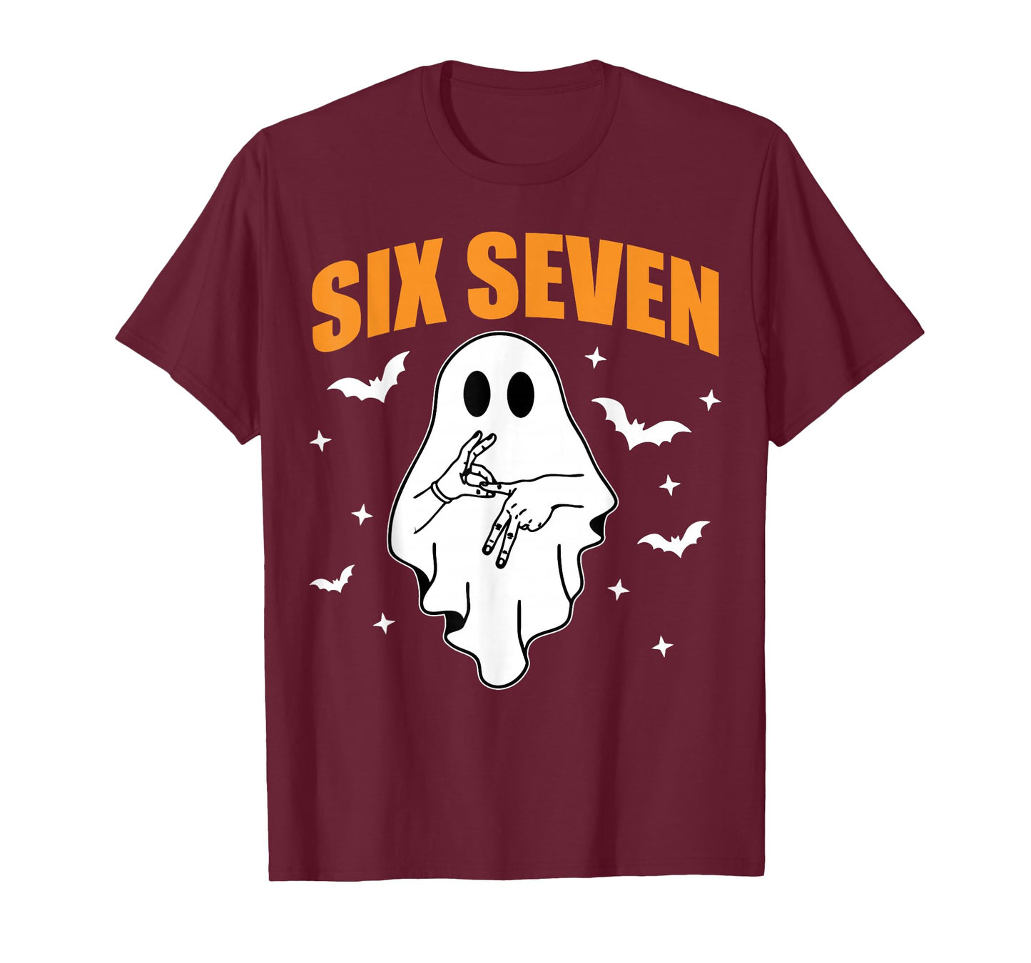 67 Meme Funny Ghost Halloween Haunted 6 7 Six Seven Teen T-Shirt