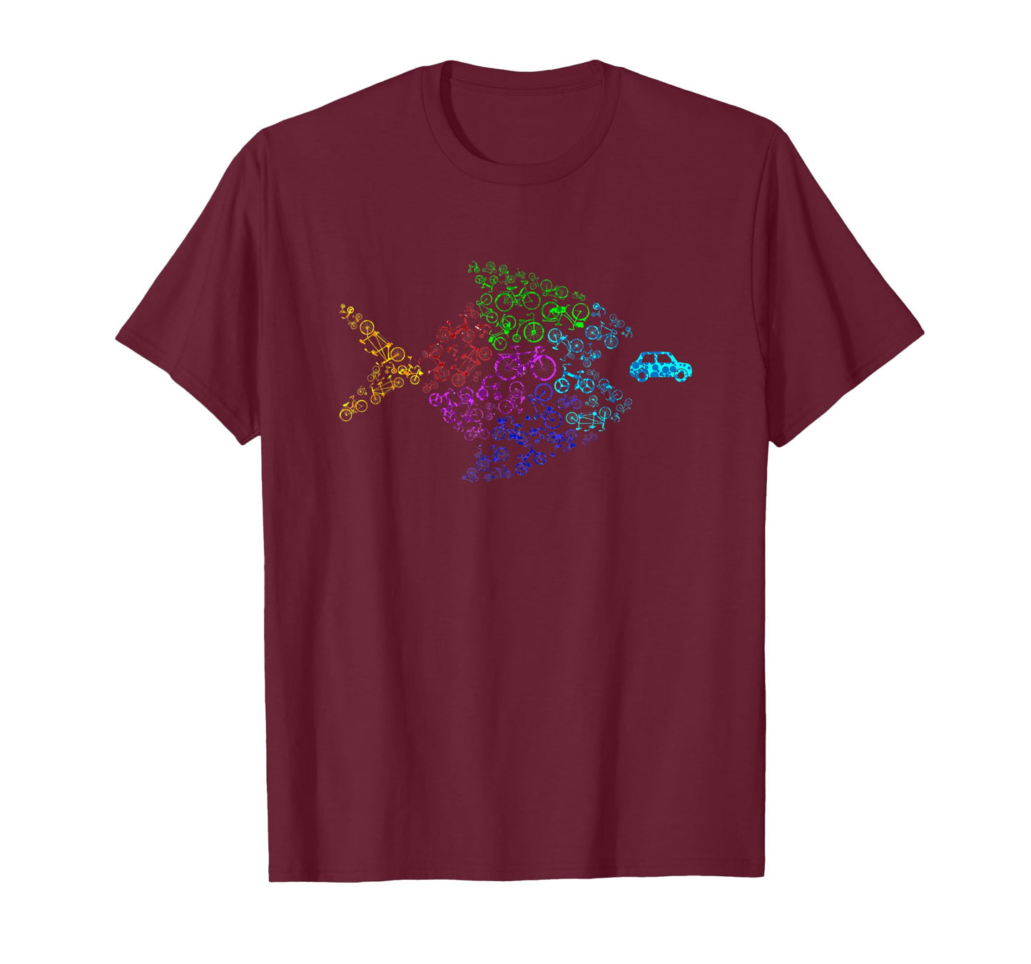 Bicycle Shark Fish Eats Car Cycling Cyclist T-Shirt