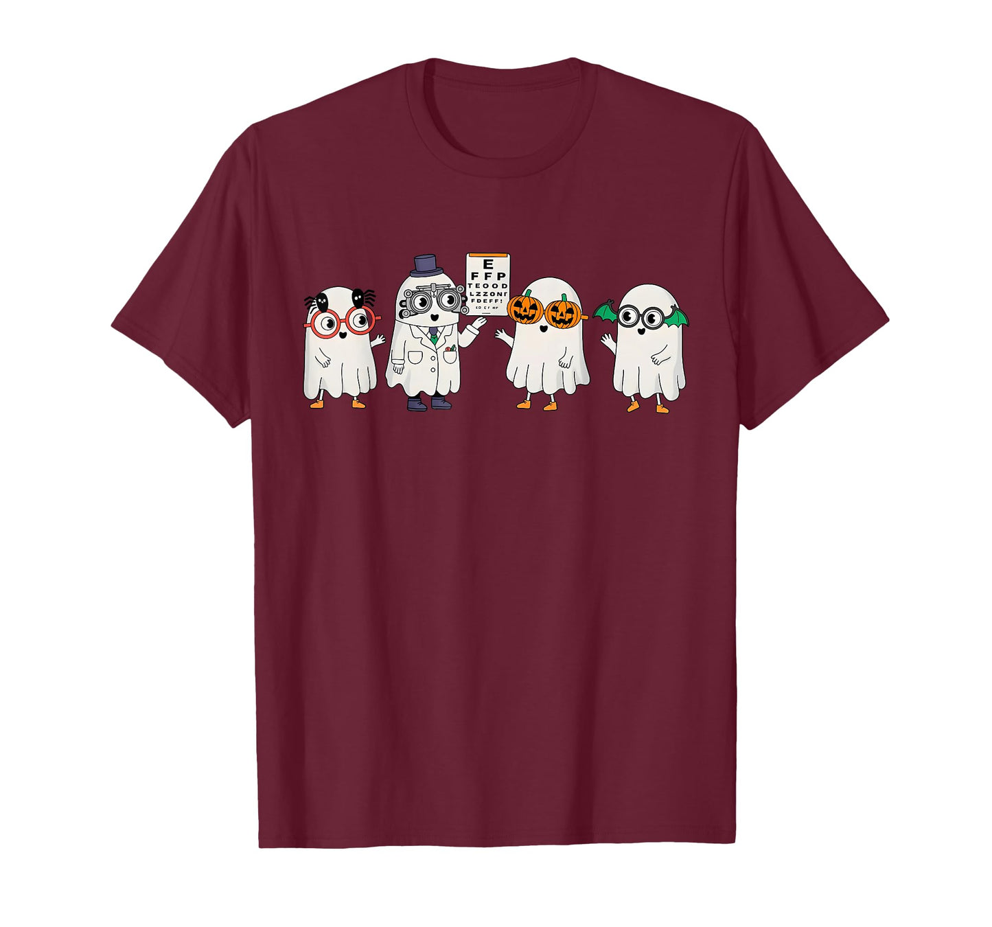 Spooky Ghost Boo Vision Squad Optometrist Halloween Eye Dr T-Shirt