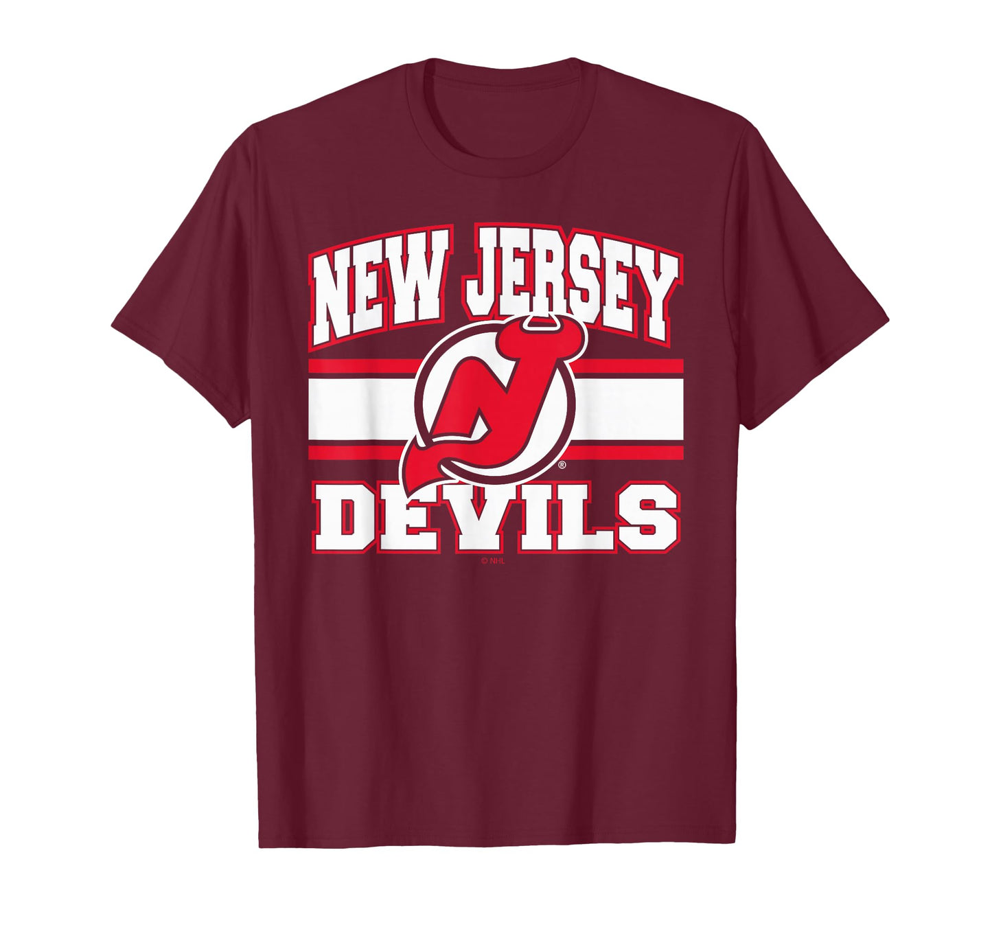 New Jersey Devils Stripe Black Officially Licensed T-Shirt