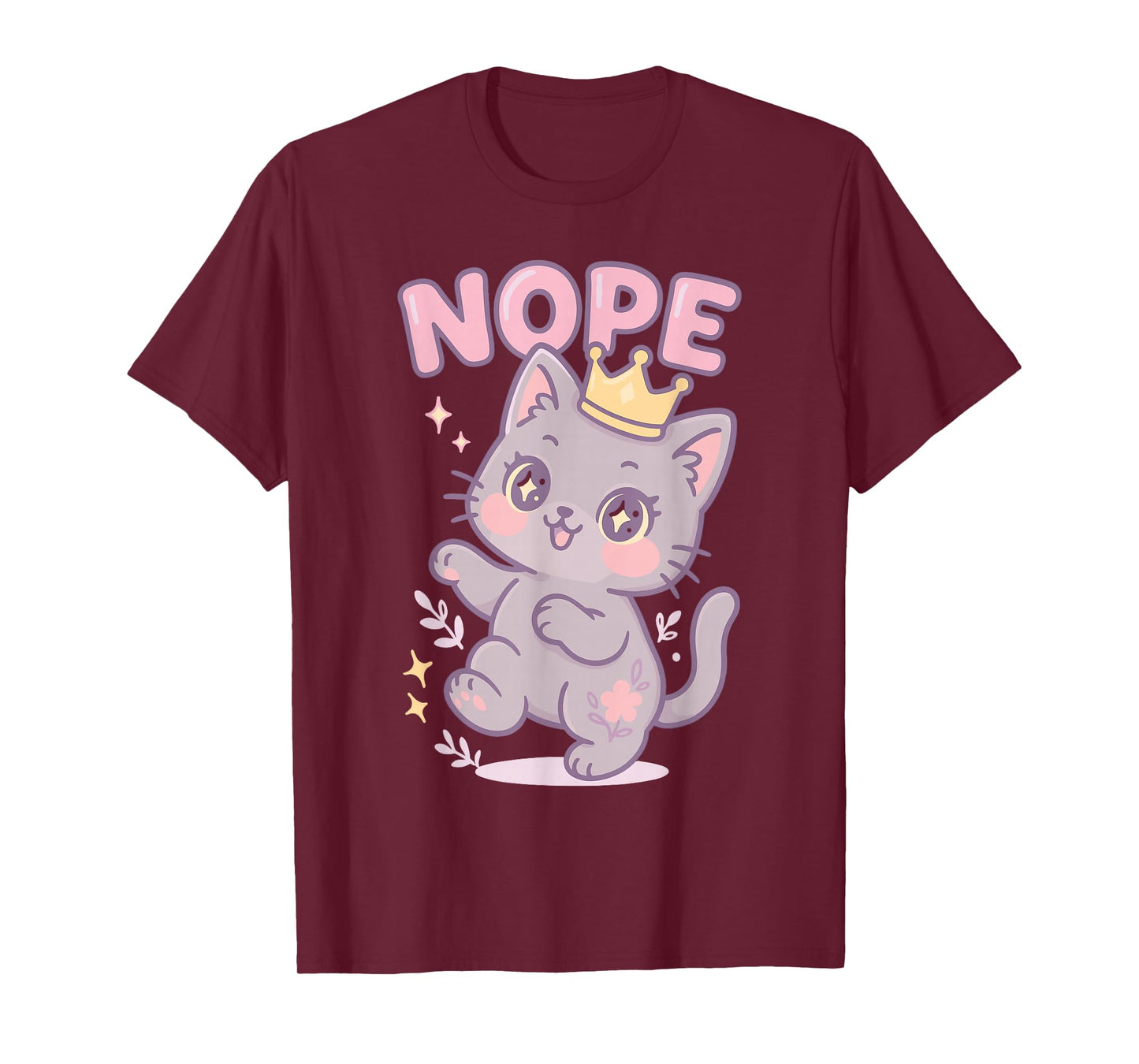 No Kings Nope Bold Minimal Cat Lover Protest Statement T-Shirt