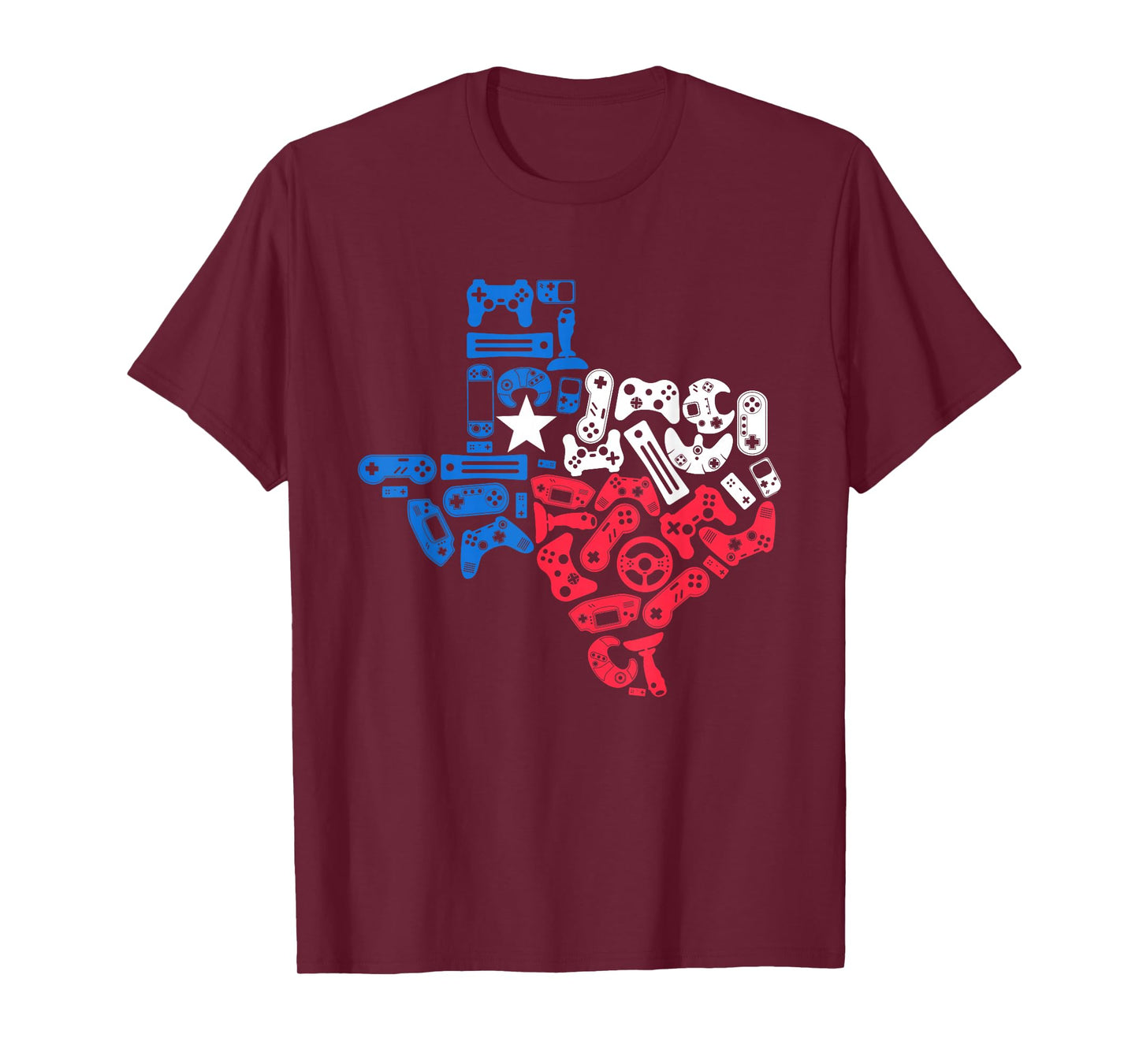 Boys Video Game Texas State Flag Map Gamer Men Kids T-Shirt