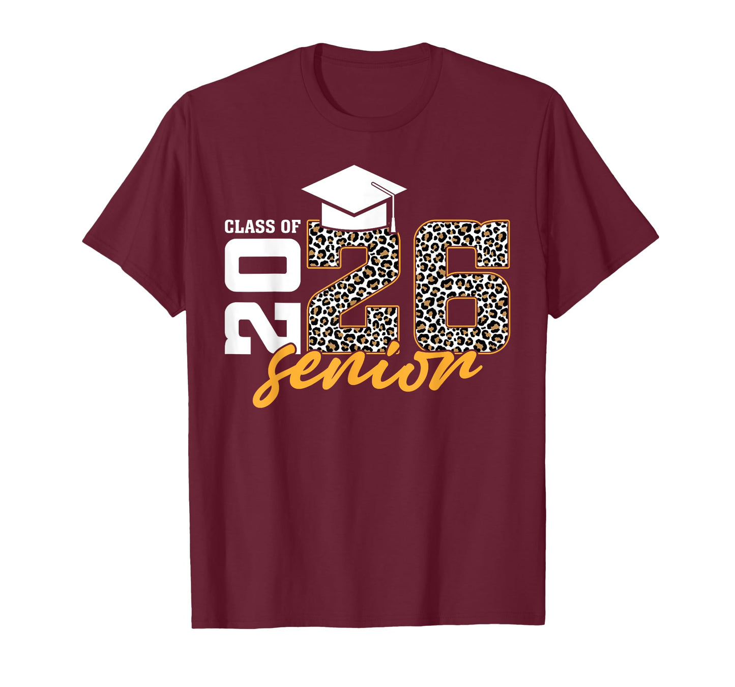 Senior 26 Class Of 2026 Leopard Graduation Women Girls T-Shirt