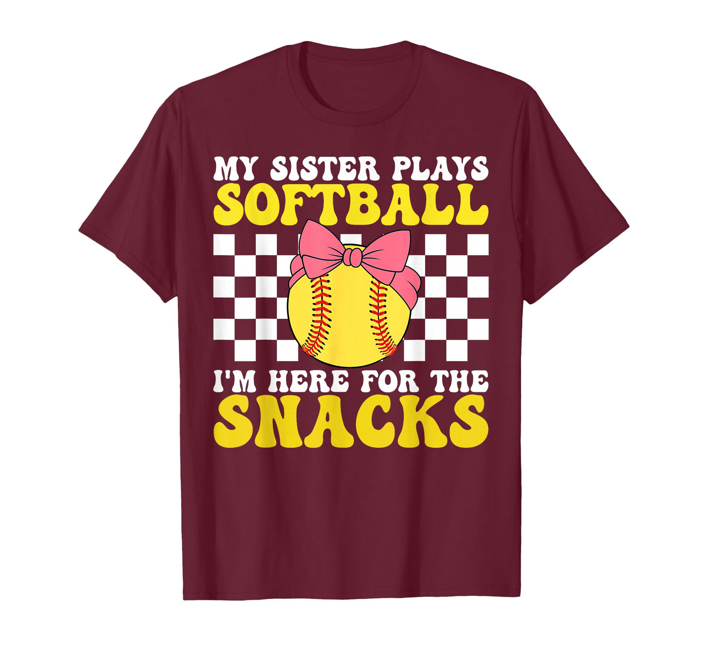 My Sister Plays Softball Pink Softball Sister Toddler Bow T-Shirt
