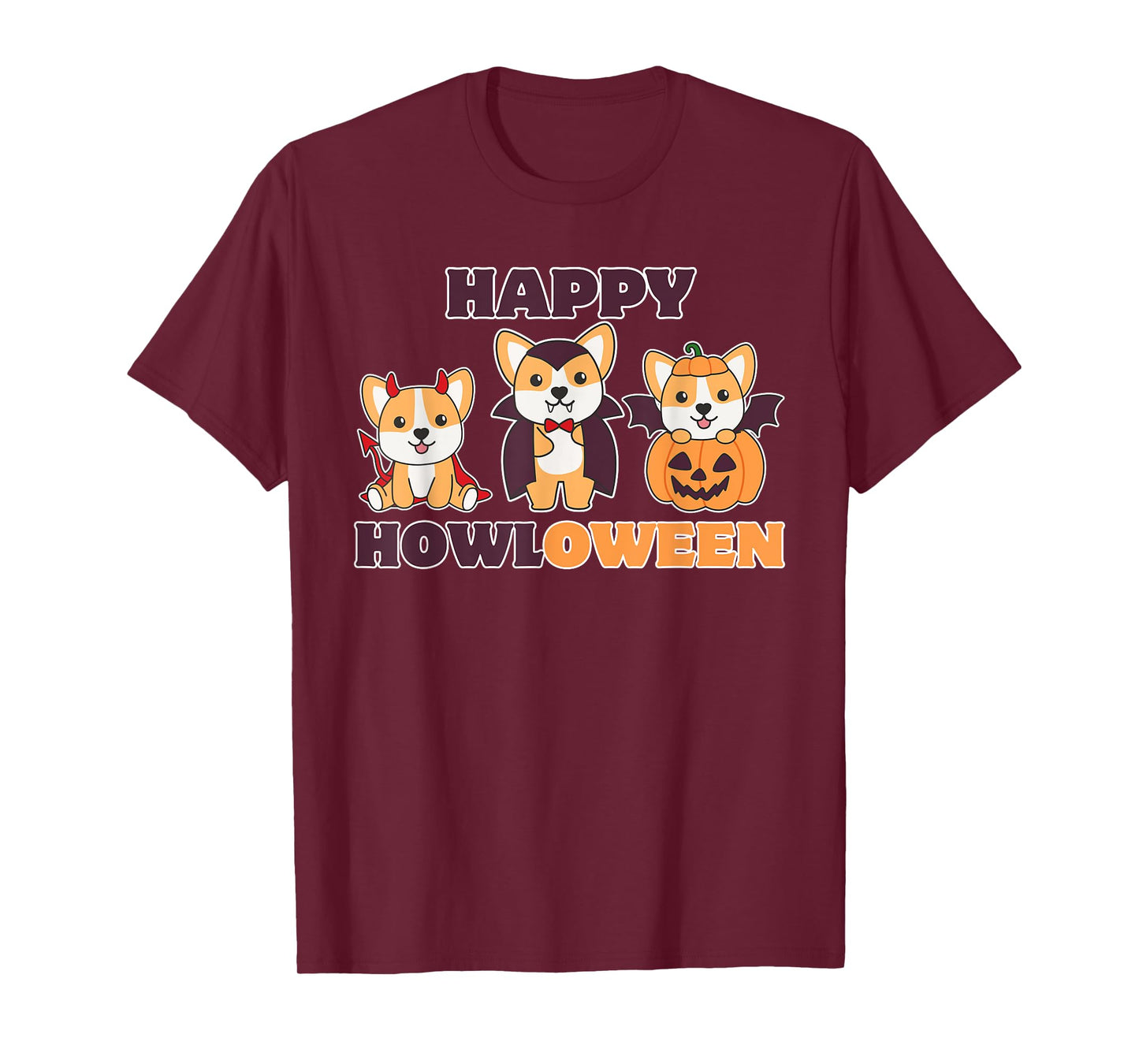 Corgi Happy Howloween Pumpkin Vampire Dogs Halloween T-Shirt