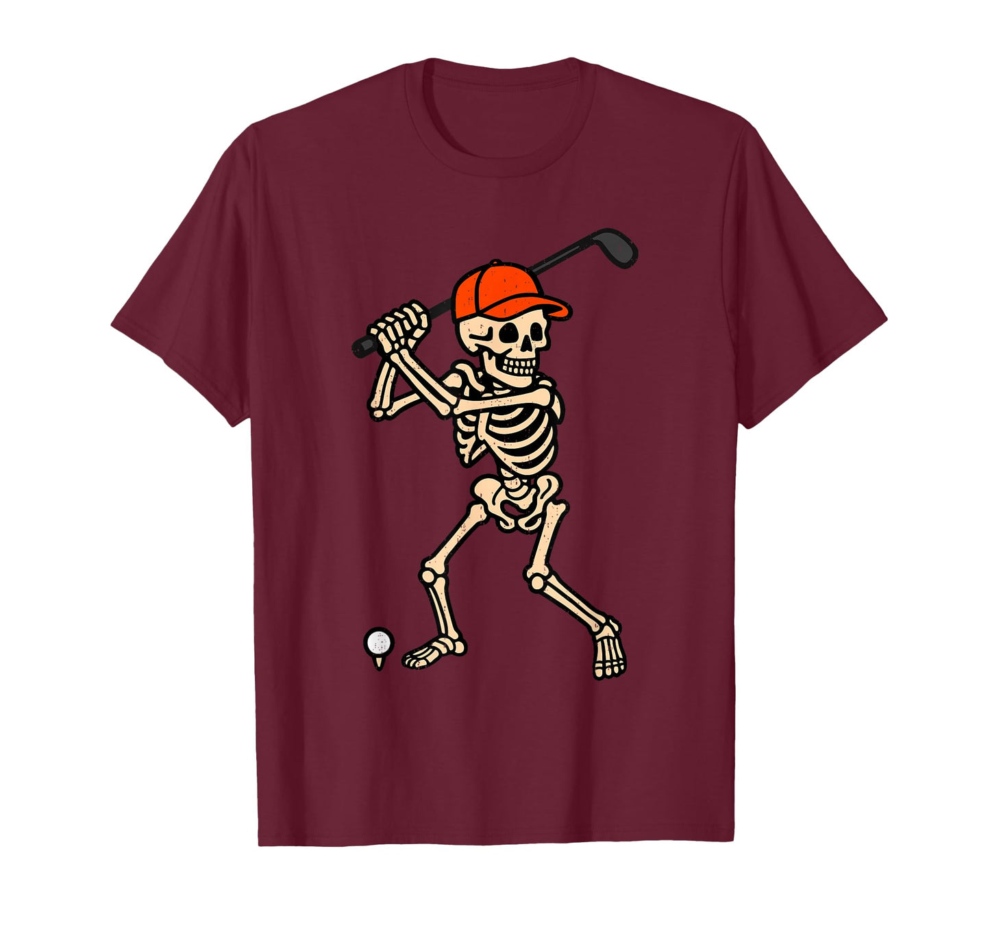 Skeleton Golf Halloween Costume Golfing Spooky Sport Player T-Shirt