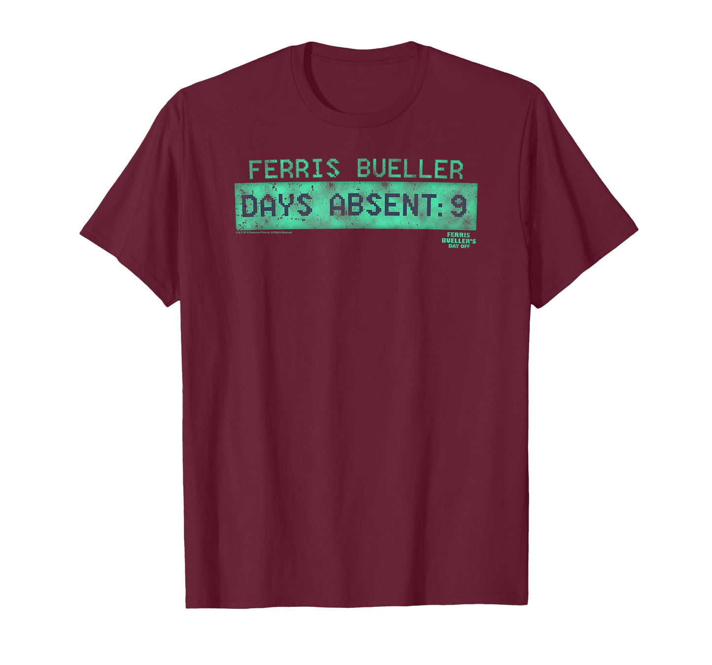 Ferris Bueller's Day Off Days Absent: 9 Funny Movie T-Shirt